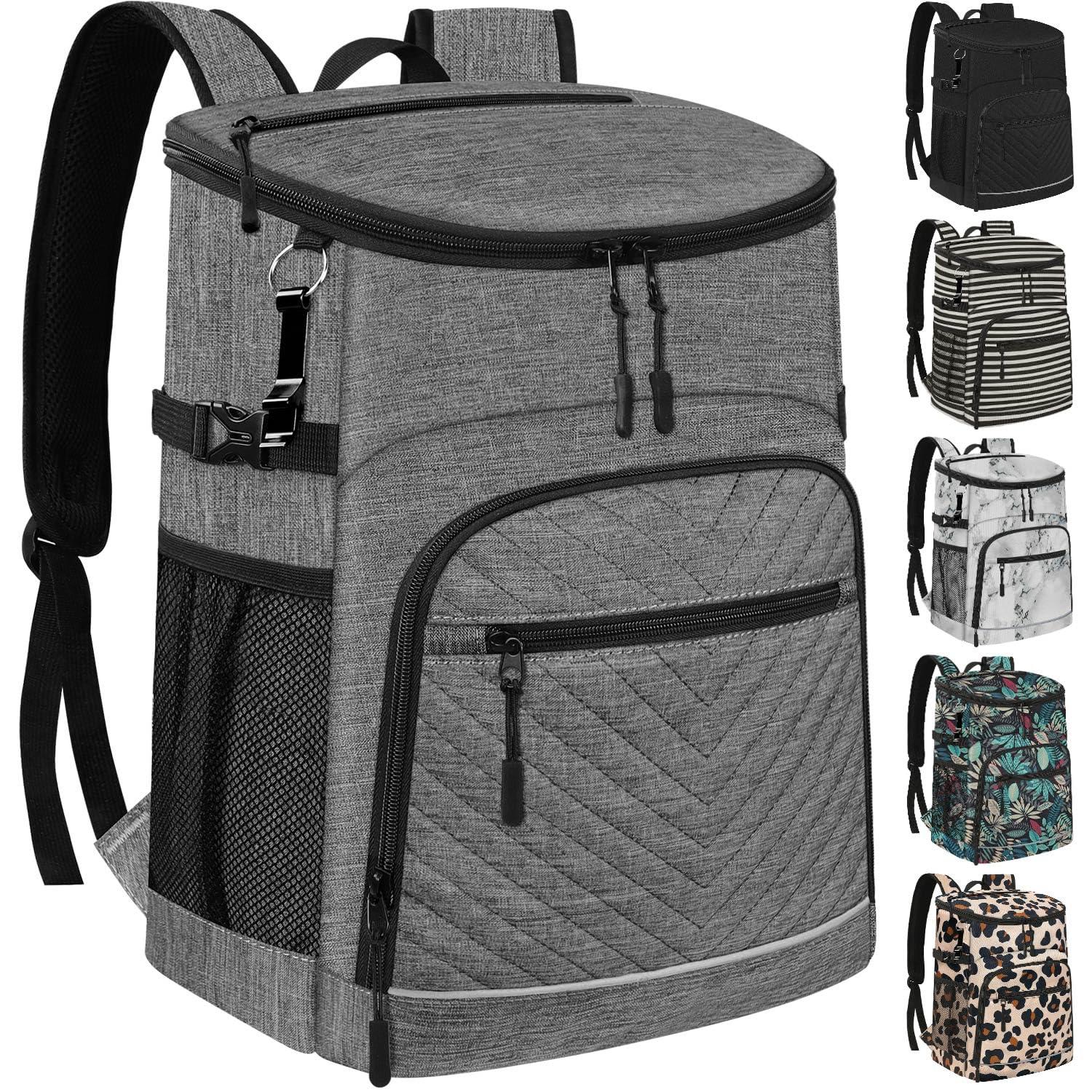 Capolo Cooler Backpack Insulated Leakproof Waterproof Backpack Cooler Bag 30 Cans, Large Capacity Lightweight Travel Camping Beach Drink Beverage Beer Bag Cooler Ice Chest for Men and Women, Grey