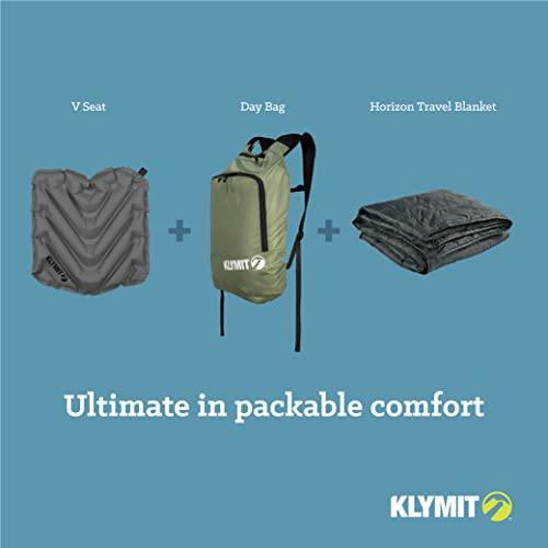 Klymit Klymit V Seat, Lightweight Inflatable Travel Cushion, Best for Camping, Bleachers, or Glassing Pad , Gray