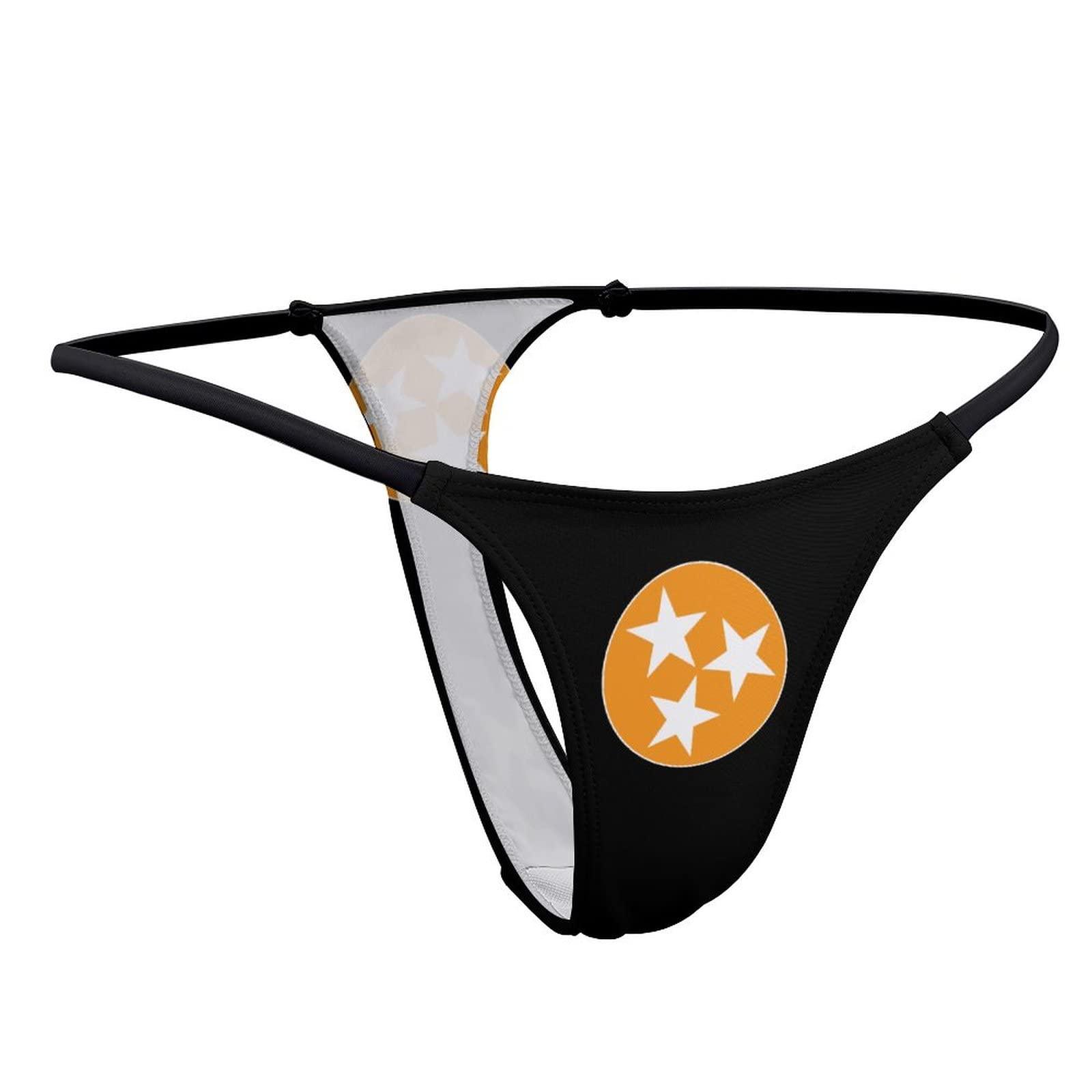 BAIKUTOUAN BAIKUTOUAN Flag of Tennessee Women's G-String Thongs Low Rise Hipster Underwear Stretch T-Back Panties L