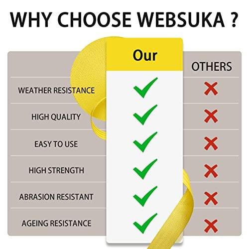 WEBSUKA WEBSUKA Polyester Webbing Strap 16+Colors 1\"&1.5\"&1.9\" 16.5 25 33 55 Yards Heavy Duty Webbing Roll, Flat Webbing Strap for Indoor&Outdoor Gear, Climbing, DIY Crafting, Repairing 1.9\" 25yards