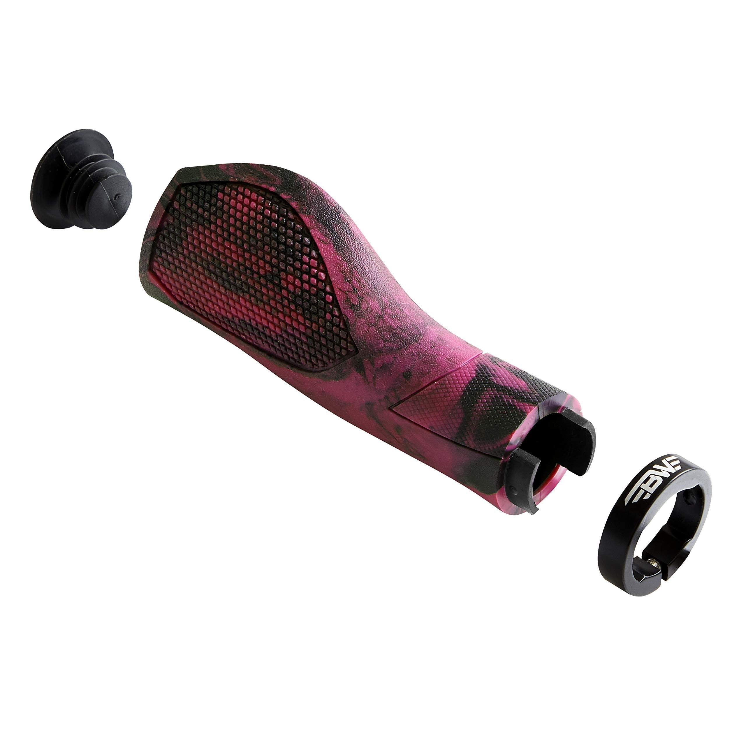 BW USA BW USA Ergo-Lock 2.0 Grips Dual Lock-On MTB Bike Handlebar Grips - Pink/Black