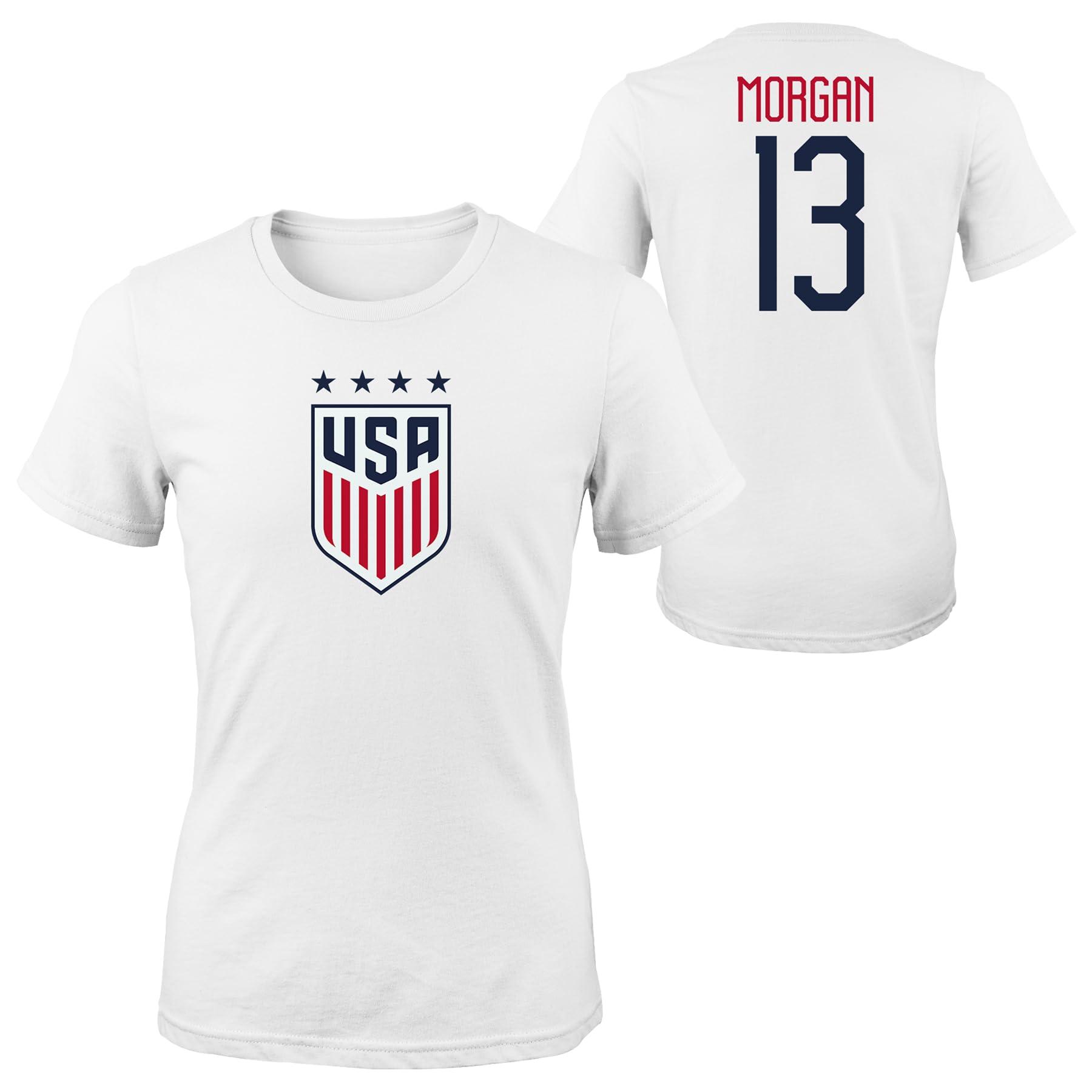 Outerstuff Outerstuff Womens US Soccer Name & Number Short Sleeve Tee, White, Medium