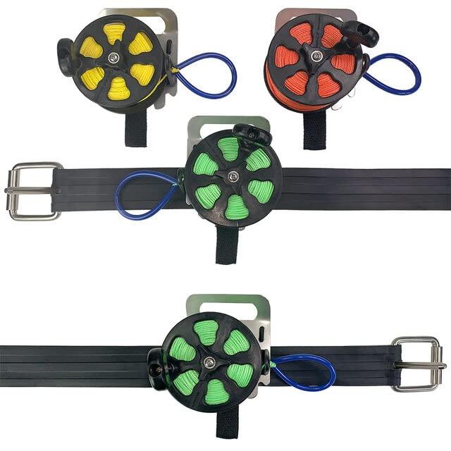 MAKO MAKO Quick Ditch Belt Reel with Reel Line (50 Meters High Vis Green Reel Line)