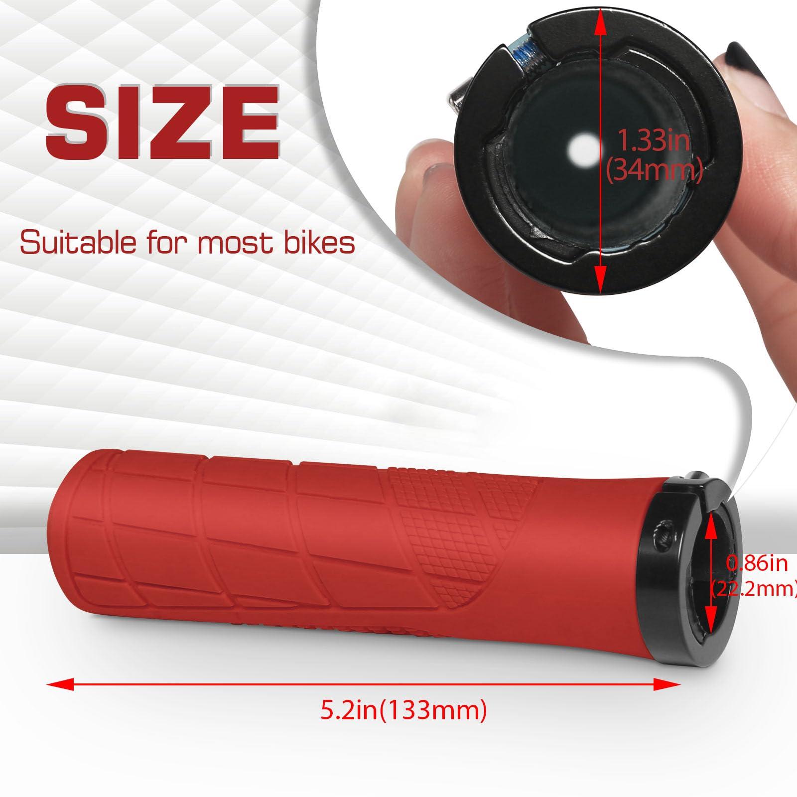 BUCKLOS BUCKLOS Single Lock on Bike Handlebar Grips - Mountain Bike MTB Handle Bar Grips Anti-Slip Bicycle Handle bar Grips for MTB, BMX, Scooter, Beach Cruiser, Folding Bike