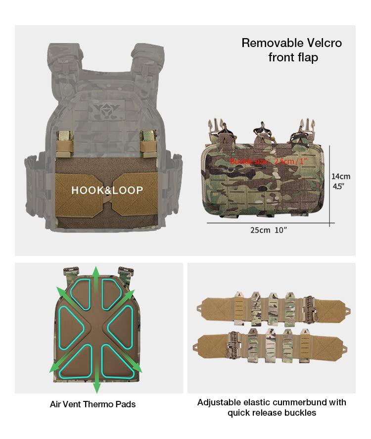 vAv YAKEDA YAKEDA Tactical Vest for Men1000D Nylon Quick Release Laser-Cutting Modular Vest Lightweight Vest (Mud Color)