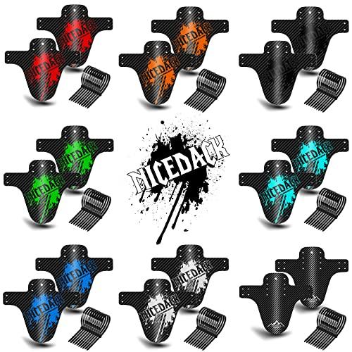 NICEDACK NICEDACK Bike Fender, Adjustable MTB Mud Guard, Front and Rear Compatible Mudguards, Fits 650B 20\" 26\" 27.5\" 29 inch Fat Tire Bikes and All Disc Brake Bicycles (Carbon Fiber Pattern,Orange)