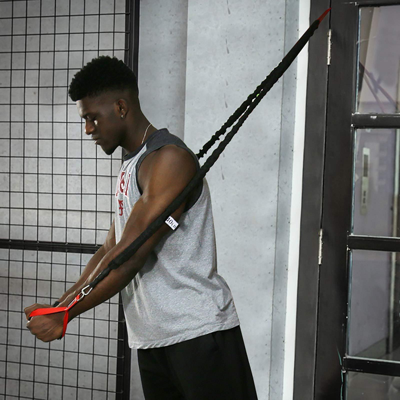 SUPALAK Resistance Bands, 15 Pieces Exercise Elastic Bands Set, 20lbs to 40lbs Resistance Tubes with Heavy Duty Protective Nylon Sleeves Anti-Snap for Fitness SUPALAK