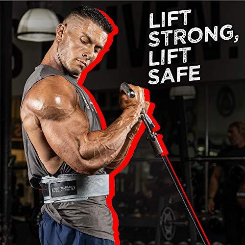 Contraband Black Label Contraband Black Label 4010 4 Inch Nylon Weight Lifting Belt w/Hook & Loop | Heavy Duty Weight Belt and Back Support Belt for Weight Lifting | Weightlifting Belt for Men & Women (Gray, X-Large)