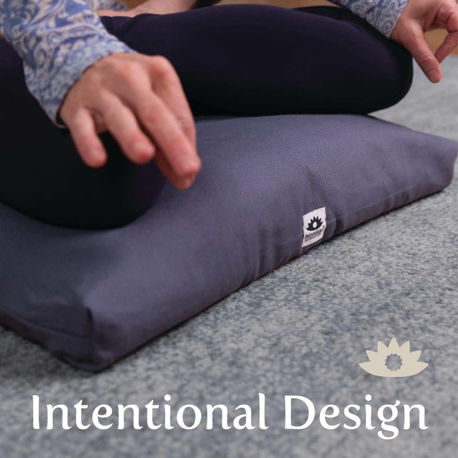 Waterglider International Waterglider International Zabuton, Eclipse line, Buckwheat Filled Meditation Cushion, 23" x 23" Avocado Green