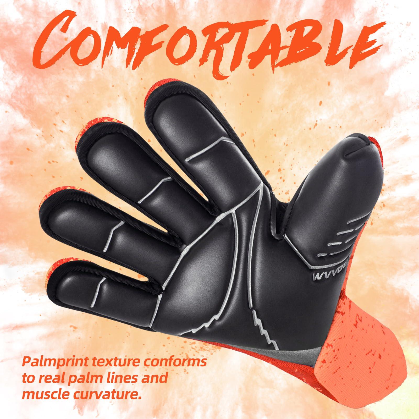 WVVOU WVVOU Soccer Goalie Gloves Youth Adults, High Performance Goalkeeper Gloves, Breathable Soccer Gloves, 4+3mm Super Grip for The Toughest Saves