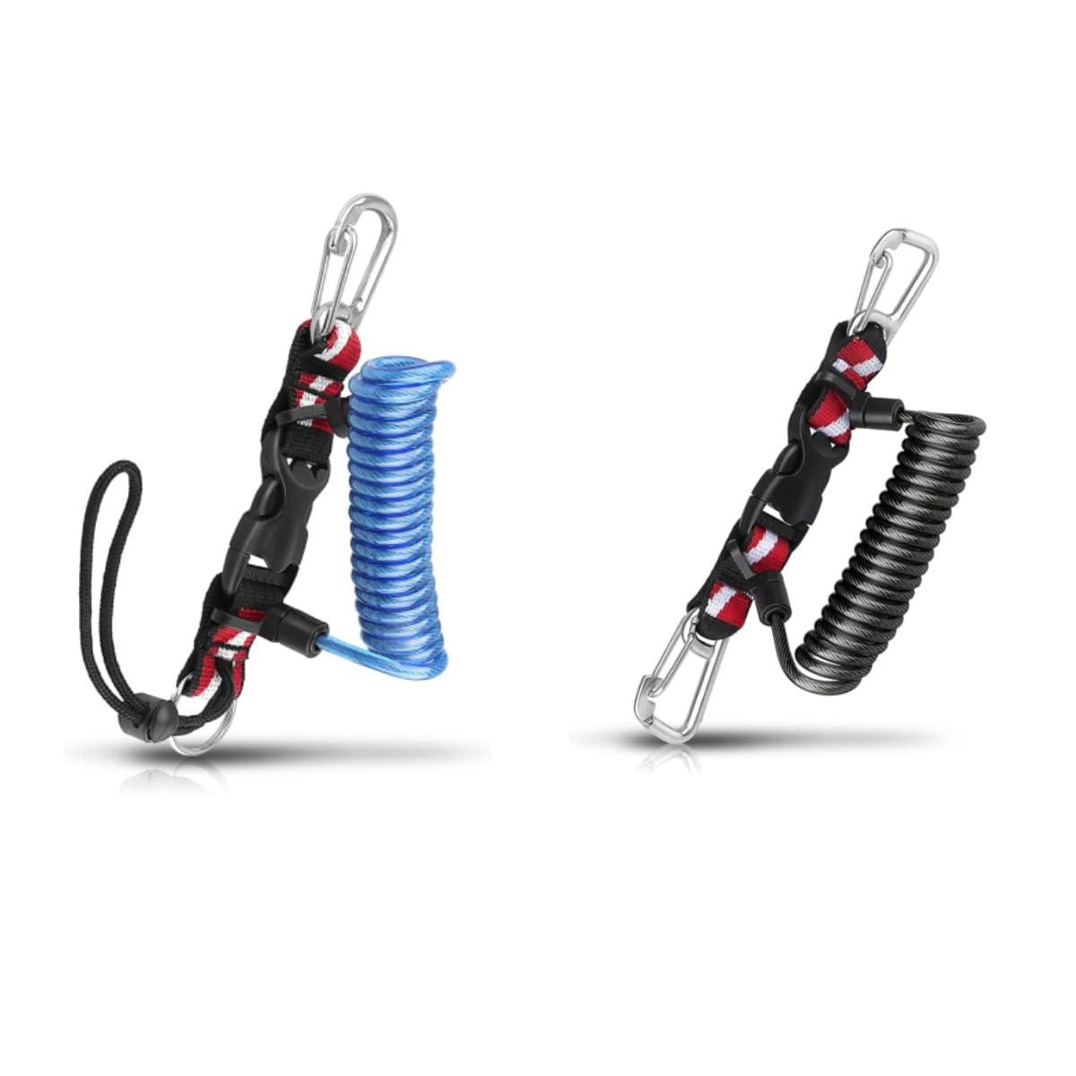 OVOVFANY OVOVFANY Scuba Diving Lanyard + Double-Clips Scuba Retractable Lanyard