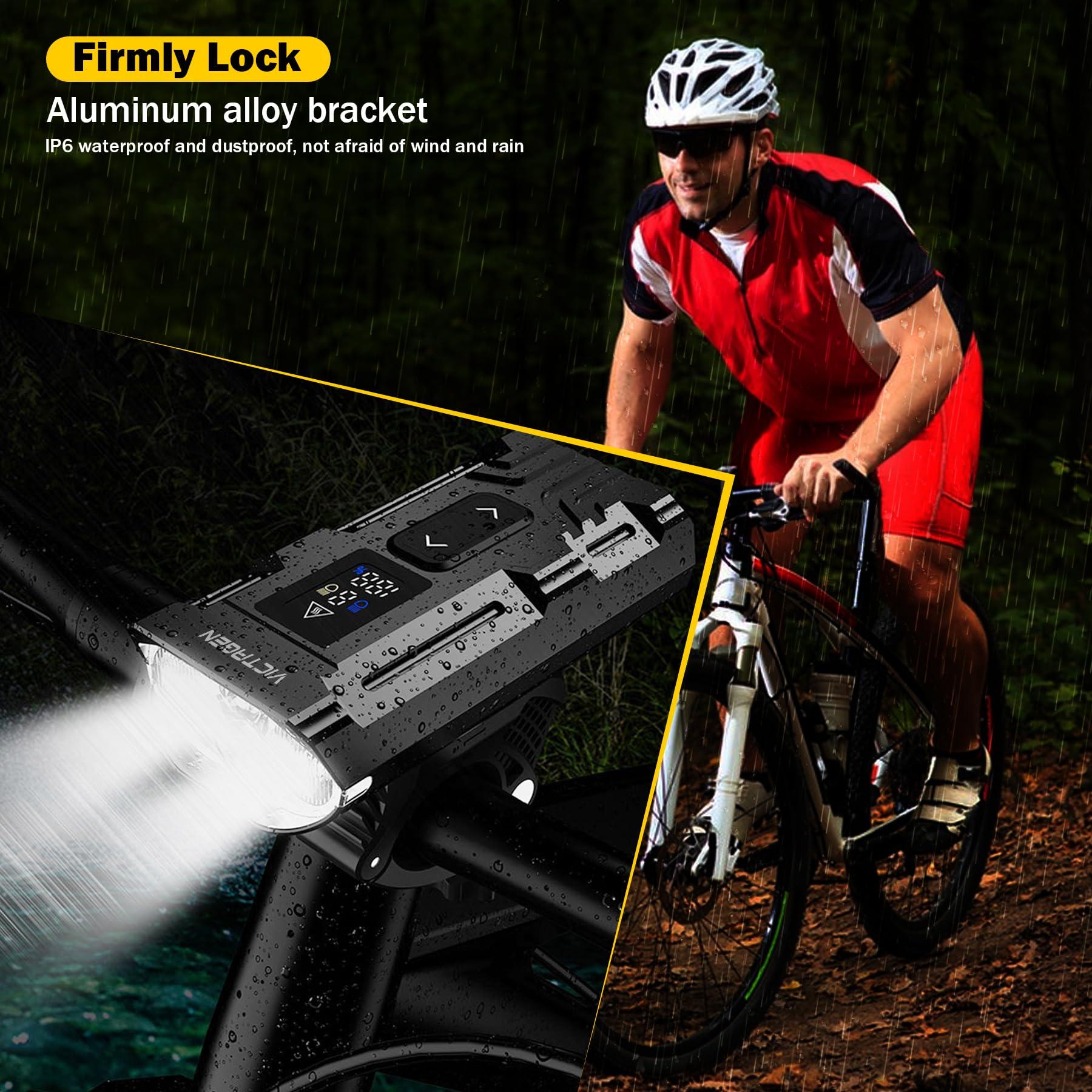VICTAGEN Victagen Bike Lights 9000Lumens Bike Headlights High & Low Beams, Super Bright Bicycle Lights, Waterproof MTB Bike Lights for Night Riding, USB Rechargeable Bike (9000 lumens)