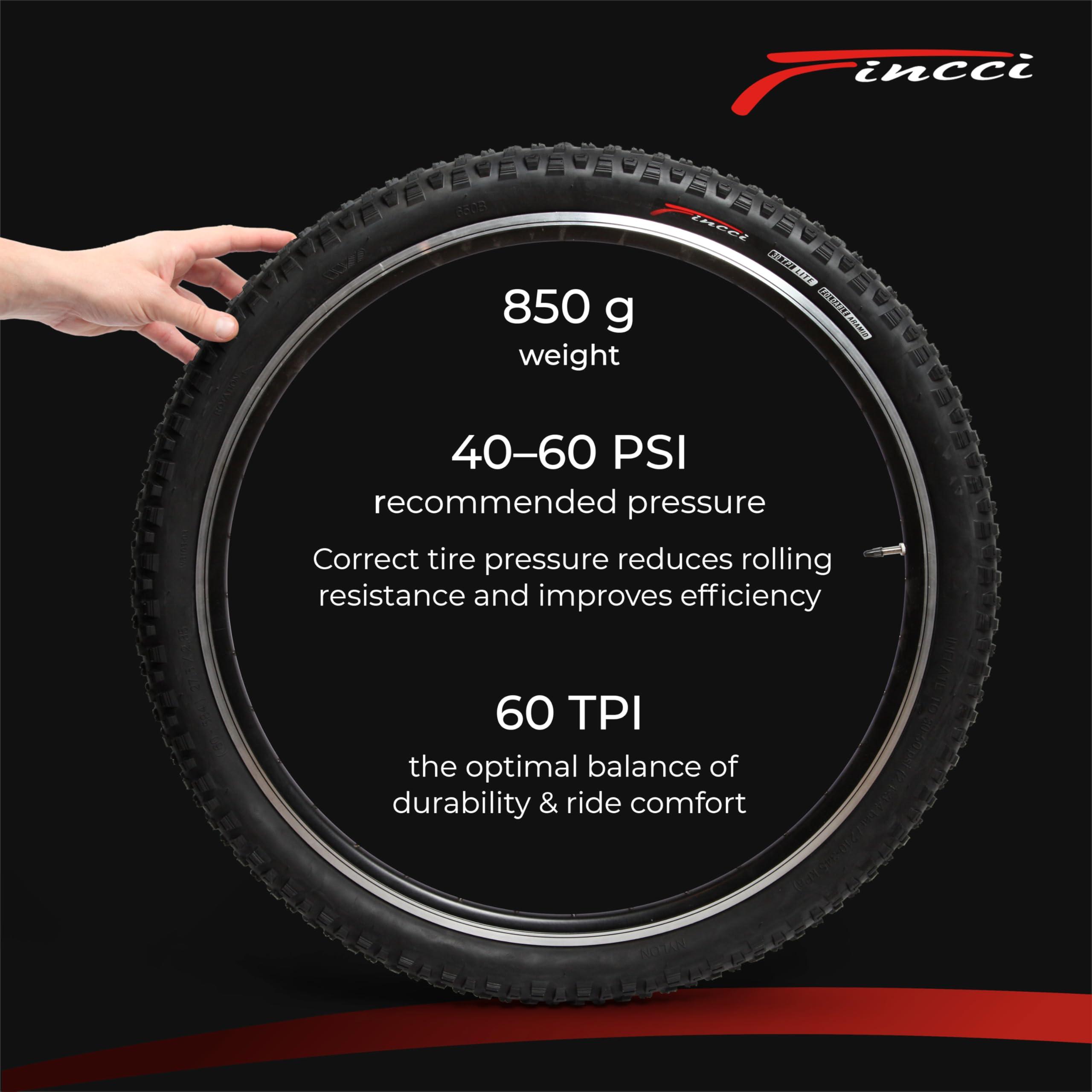Fincci Fincci Maori Pair 27.5 x 2.35 Foldable Mountain Bike Tire 60-584 60 TPI with Nylon Protection for Mountain Enduro MTB Hybrid Bicycle - Pack of 2 27.5x2.35 Inch Tires