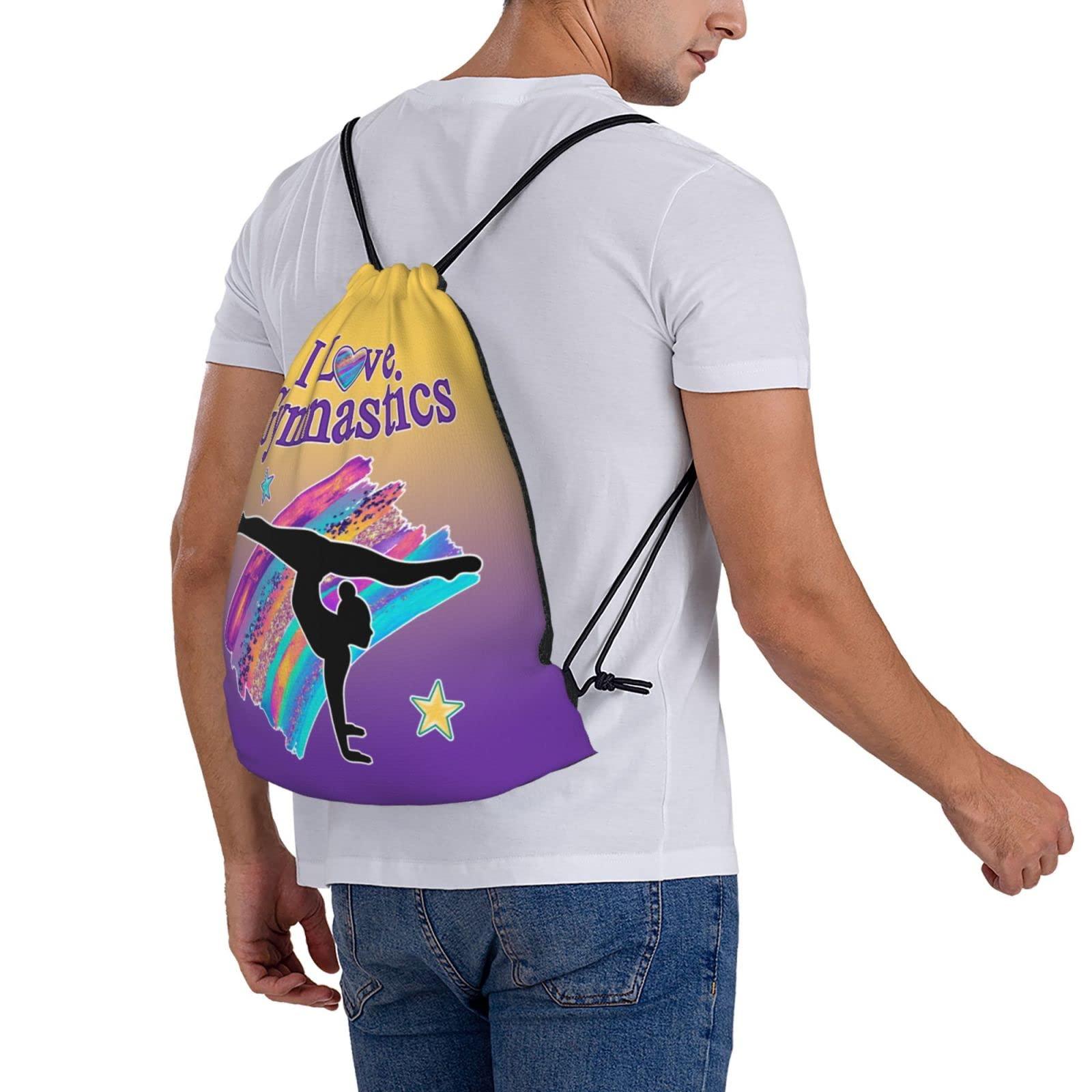 LULYKINI LULYKINI Gymnastics Drawstring Bags For Women Gymnast Drawstring Backpack Water Resistant String Bag Sports Gym Bag