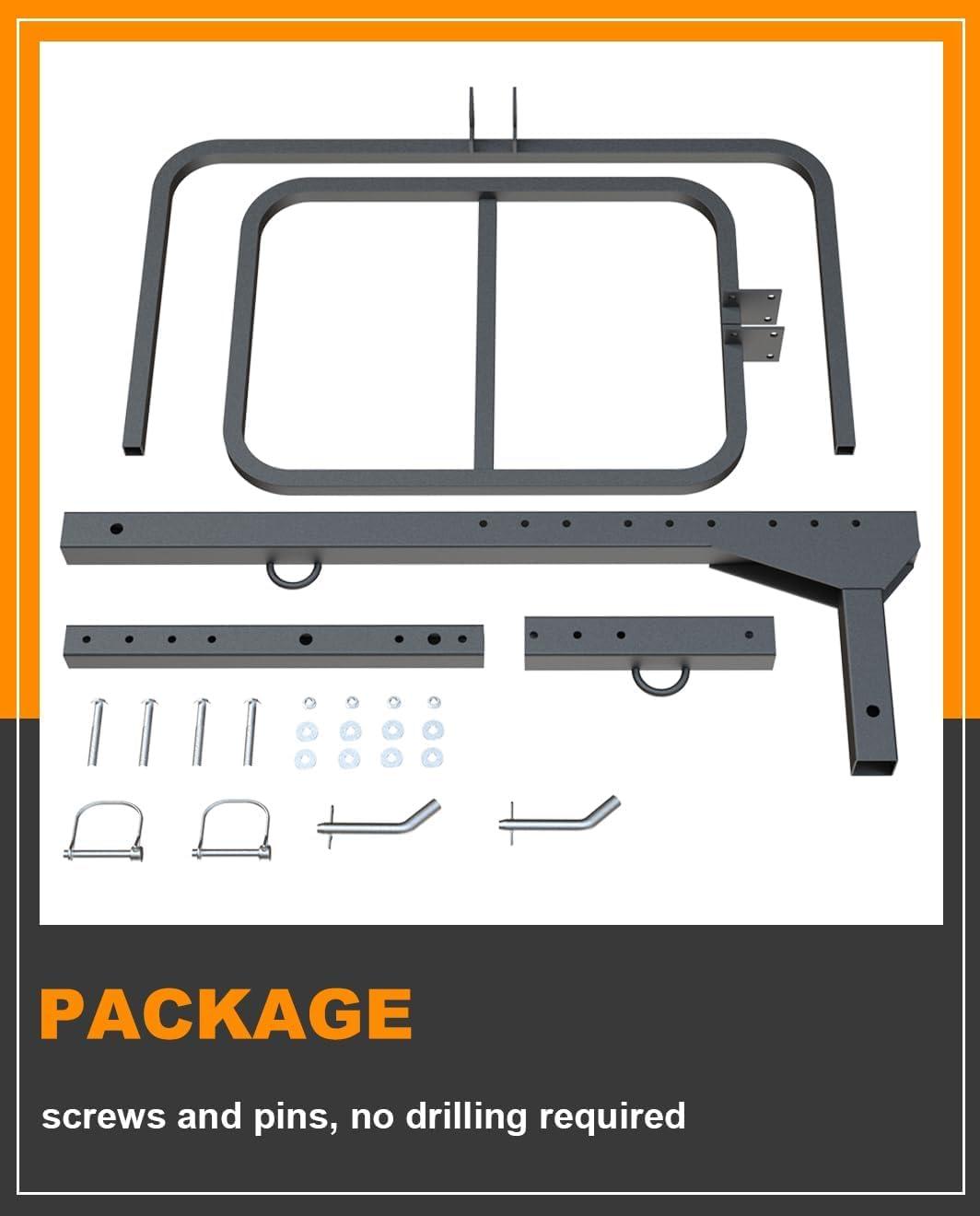 Autoholic Autoholic Upgraded RV Hitch Mount Kayak Rack Height Adjustable Vertical Kayak Carrier for RV, Truck, SUV Holds 2 Kayaks up to 12' & 150LBS & 2'' Hitch Receiver