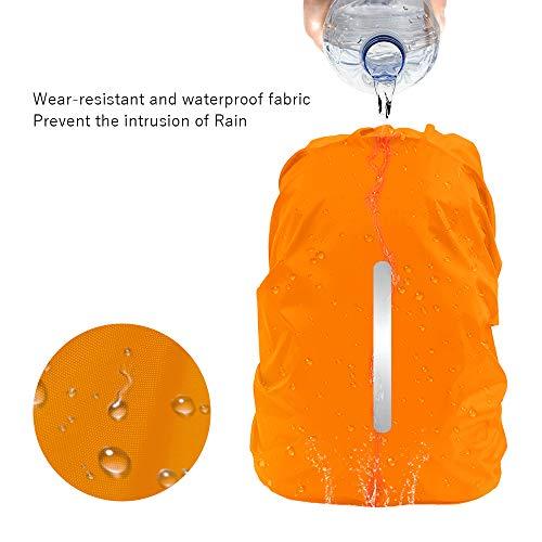 LAMA LAMA 2 Pack Waterproof Rain Cover for Backpack, Reflective Rucksack Rain Cover for Anti-dust/Anti-Theft/Bicycling/Hiking/Camping/Traveling/Outdoor Activities (1 Pcs Black + 1 Pcs Orange, L)