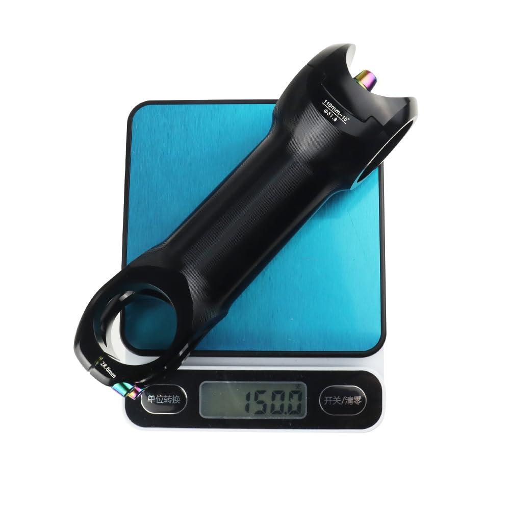 FOMTOR FOMTOR MTB Stem 31.8 45/60/70/80/90/100/110/120mm Mountain Bike Stem, Negative 10 Degree Handlebar Stem MTB Head Stem for Most Bicycle, Road Bike, BMX, Fixie Gear, Cycling, Lightweight, Black (110mm)