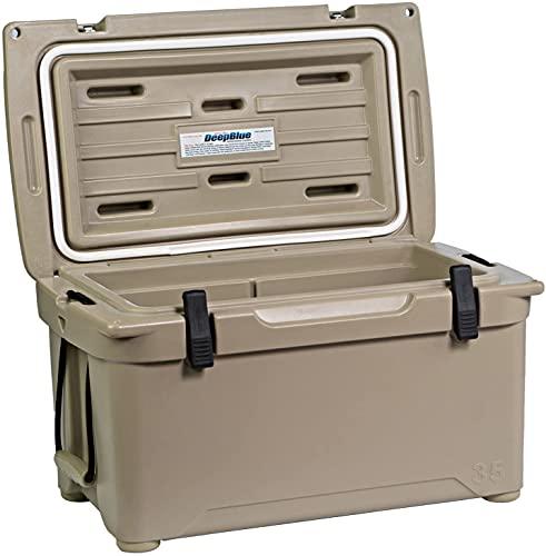 ENGEL Engel Coolers ENG35 Cooler | 36 Can High Performance Durable Seamless Rotationally Molded Ice Box for Camping, Hunting, and Fishing - Tan