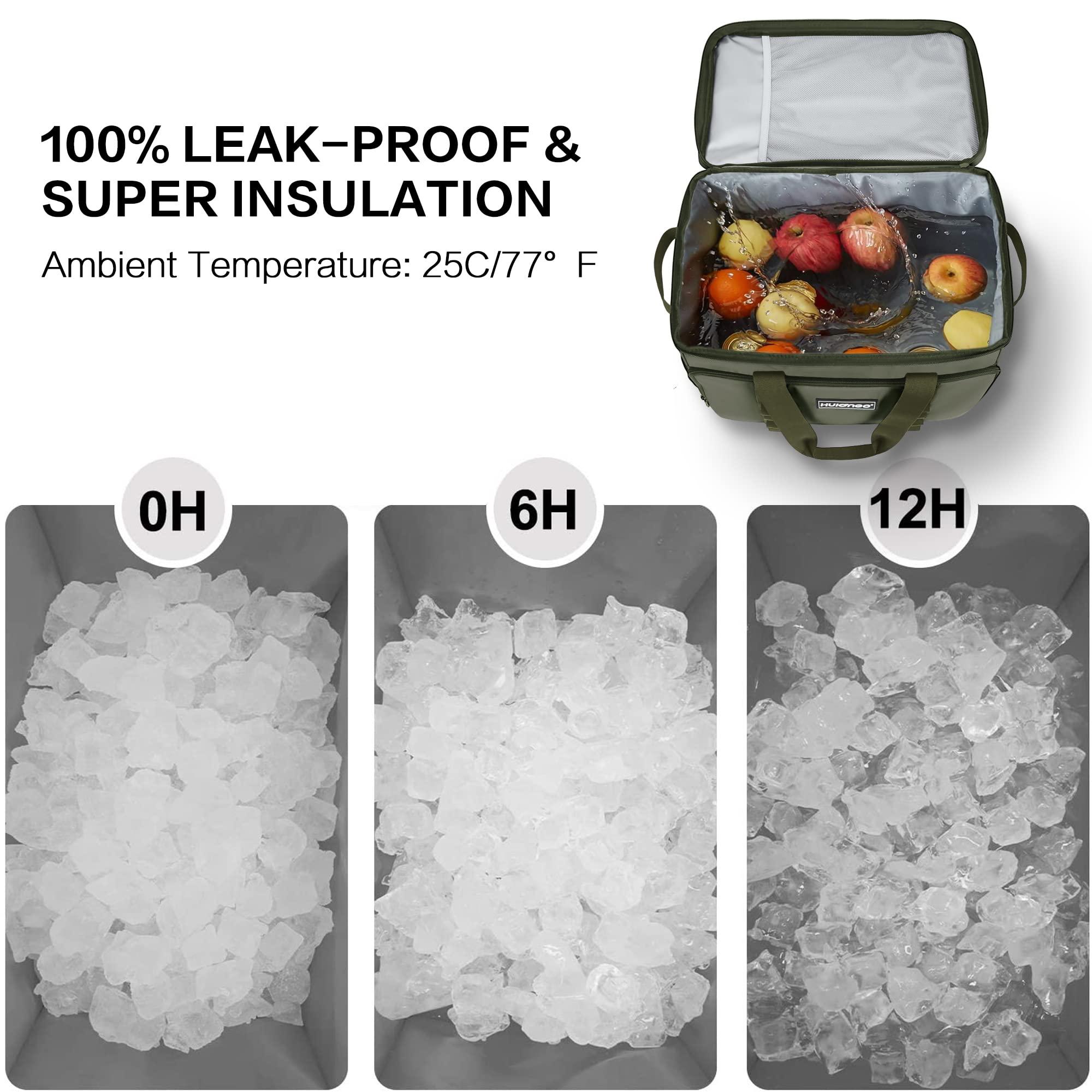 Hulongo Cooler Bag 32L 48-Cans Collapsible Coolers Bag Soft Insulated Cooler Portable Foldable Large Cooler Leakproof Soft Ice Chest for Camping, Beach, Fishing, Travel, Outdoor, Grocery