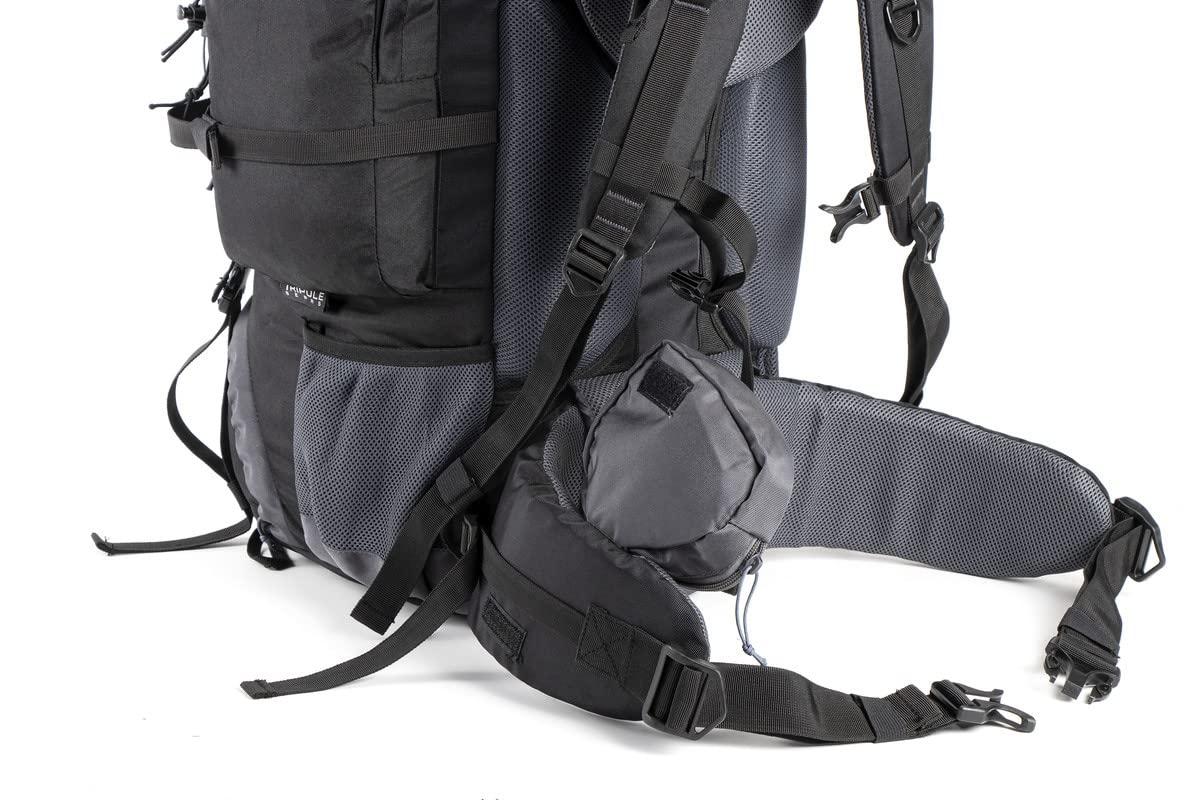 TriPole TriPole Walker 65 litres Rucksack with 20 Litre Foldable Day Pack | Internal Frame with Metal Rod | Rain Cover | Bottom Opening | Laptop Section (Black)