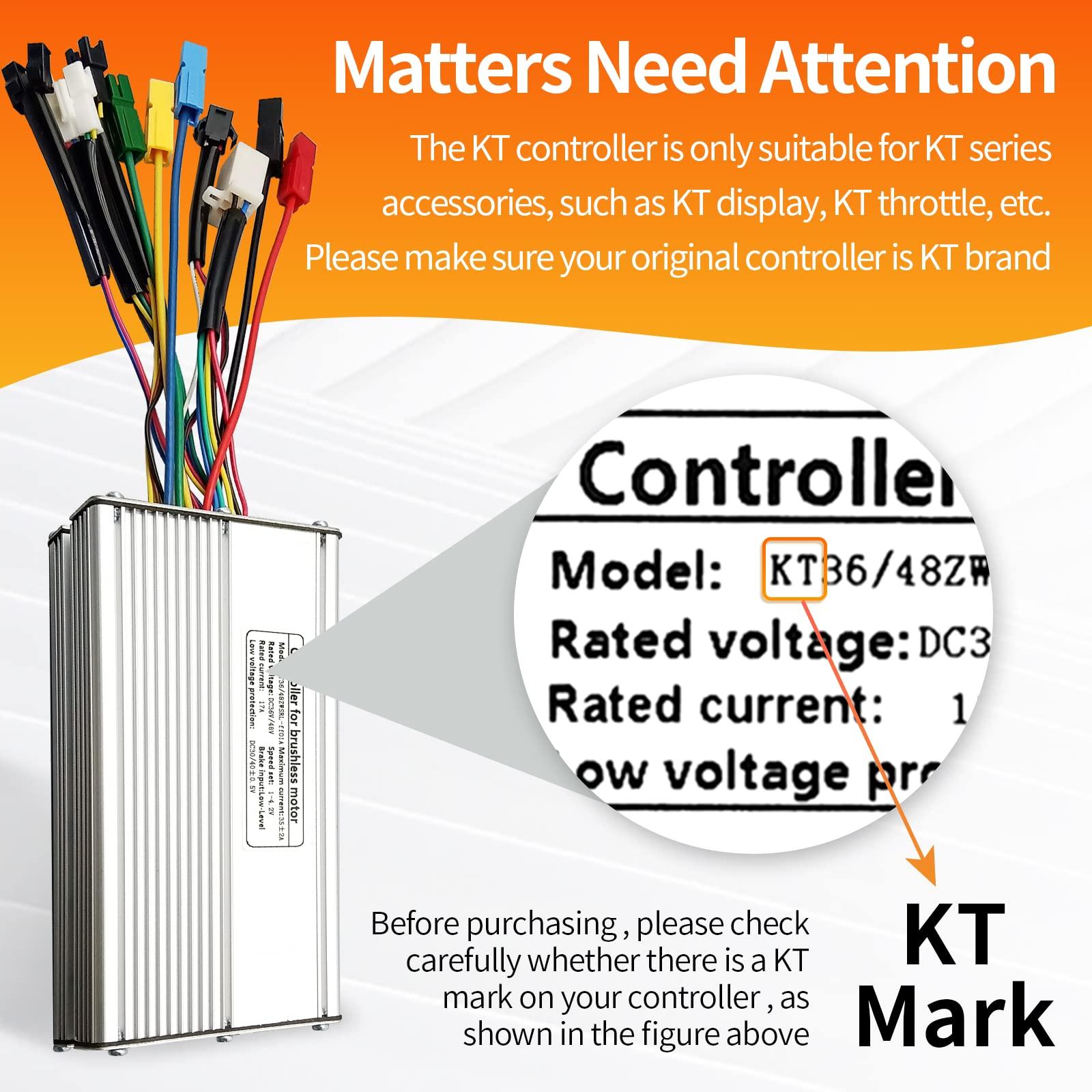 HUDAMZKY HUDAMZKY KT 48V 52V 30A/35A Ebike 1000W/1500W Hub Motor 12 Mosfet Brushless Controller for Electric Bike Motorbike Conversion Kit Compatible with KT LED LCD Display (35A SM Plug)