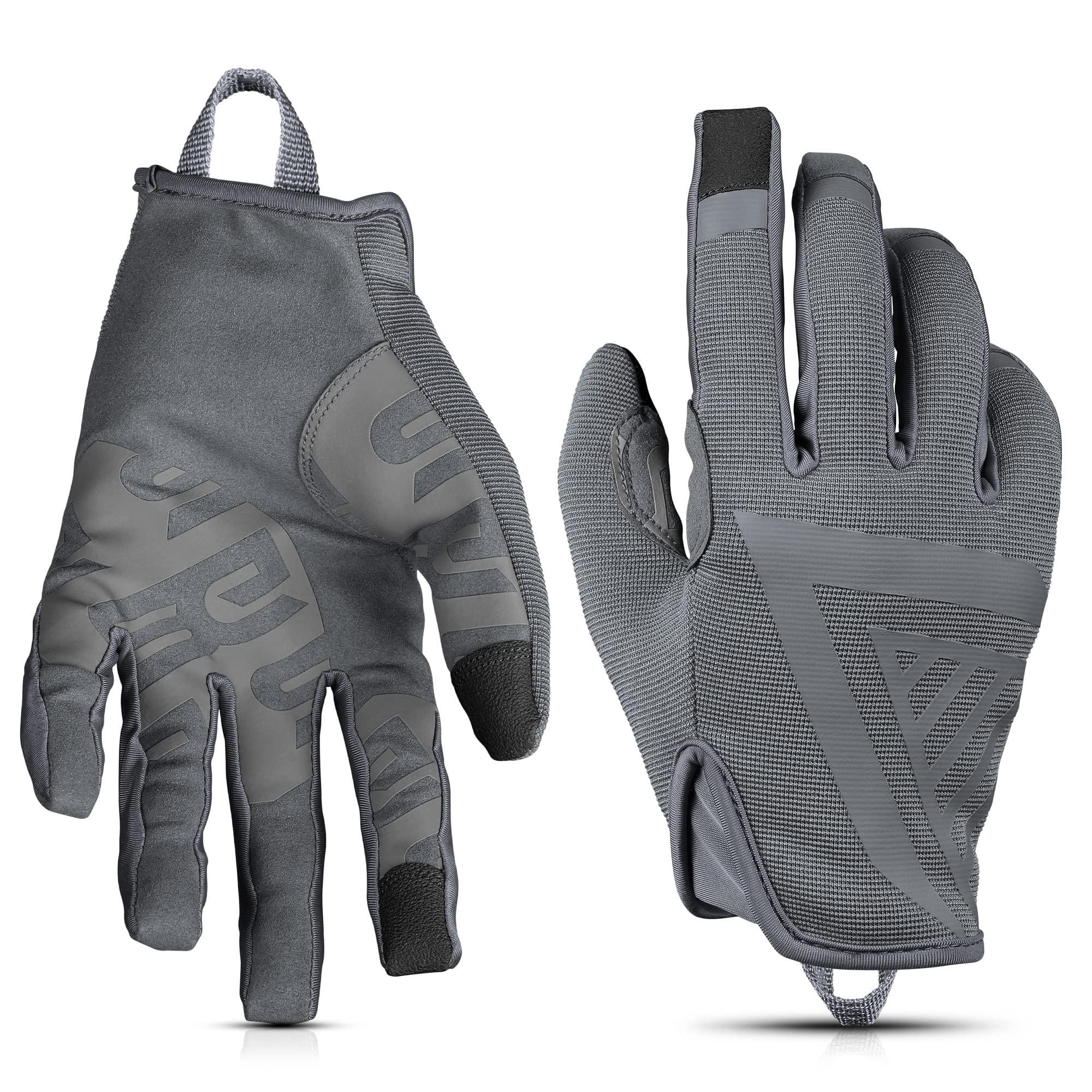Glove Station Glove Station The Impulse - Tactical Shooting Gloves for Men with Touchscreen Compatibility, Lightweight Design and Outstanding Grip for Outdoor, Sports, Motorcycle and Work - Gray, XL