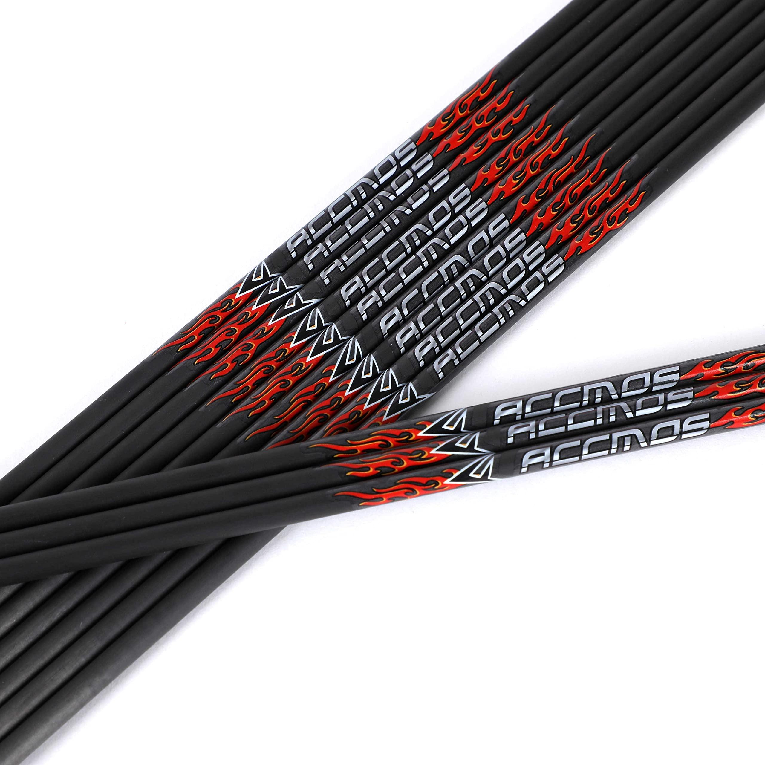 ACCMOS Spine 800 Arrow 32 Inch Arrow Target Practice Arrow Hunting Arrow Carbon Arrows Compound Bow Recurve Bow Adult Youth Archery Indoor Outdoor Shooting Bullet Tip 12pc