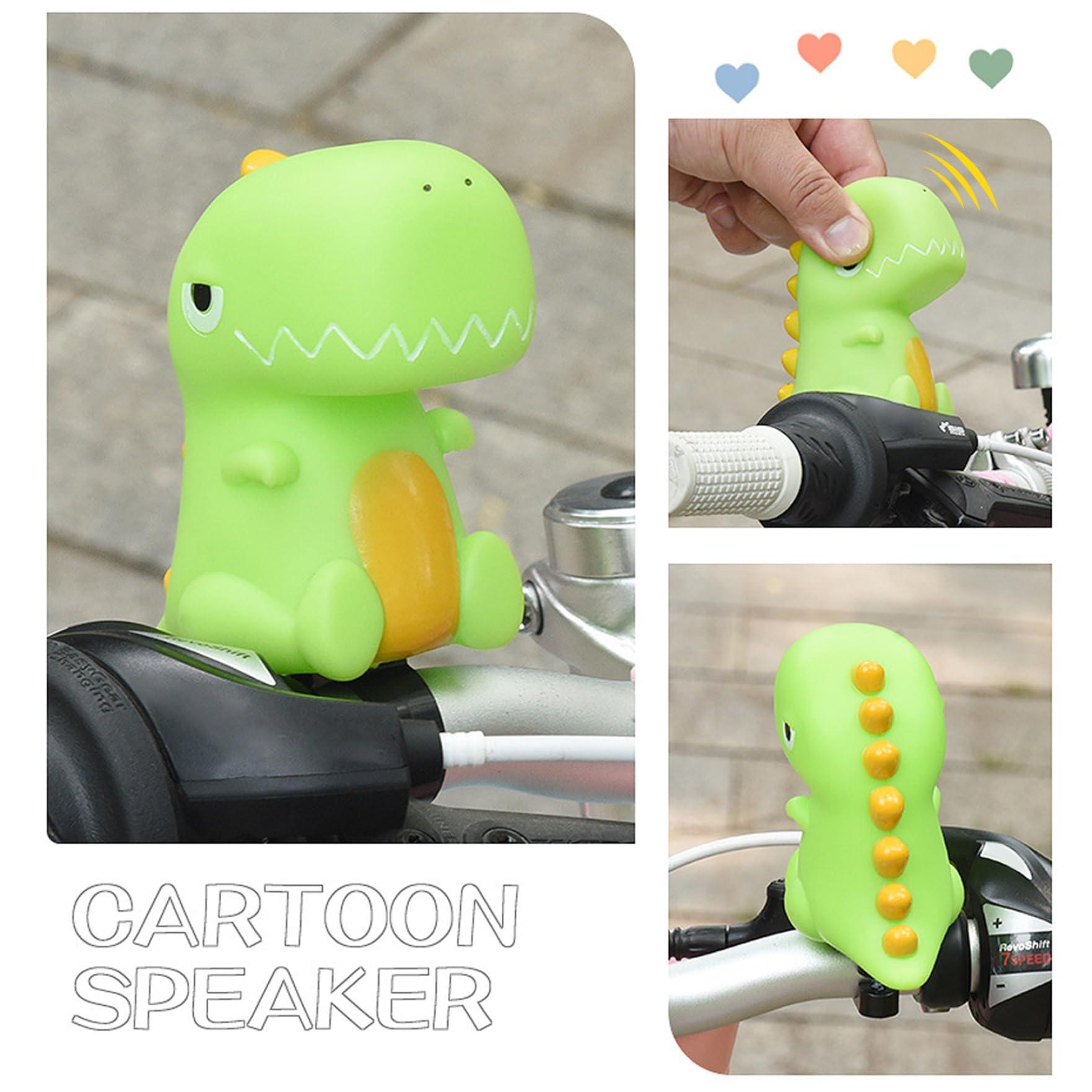 Generic Bike Bell Kids Cute Bicycle Bell Cartoon Dinosaur Bike Horn Squeeze Bicycle Horn Clear Sound Bicycle Bell for Toddler Children Boys Girls Accessories