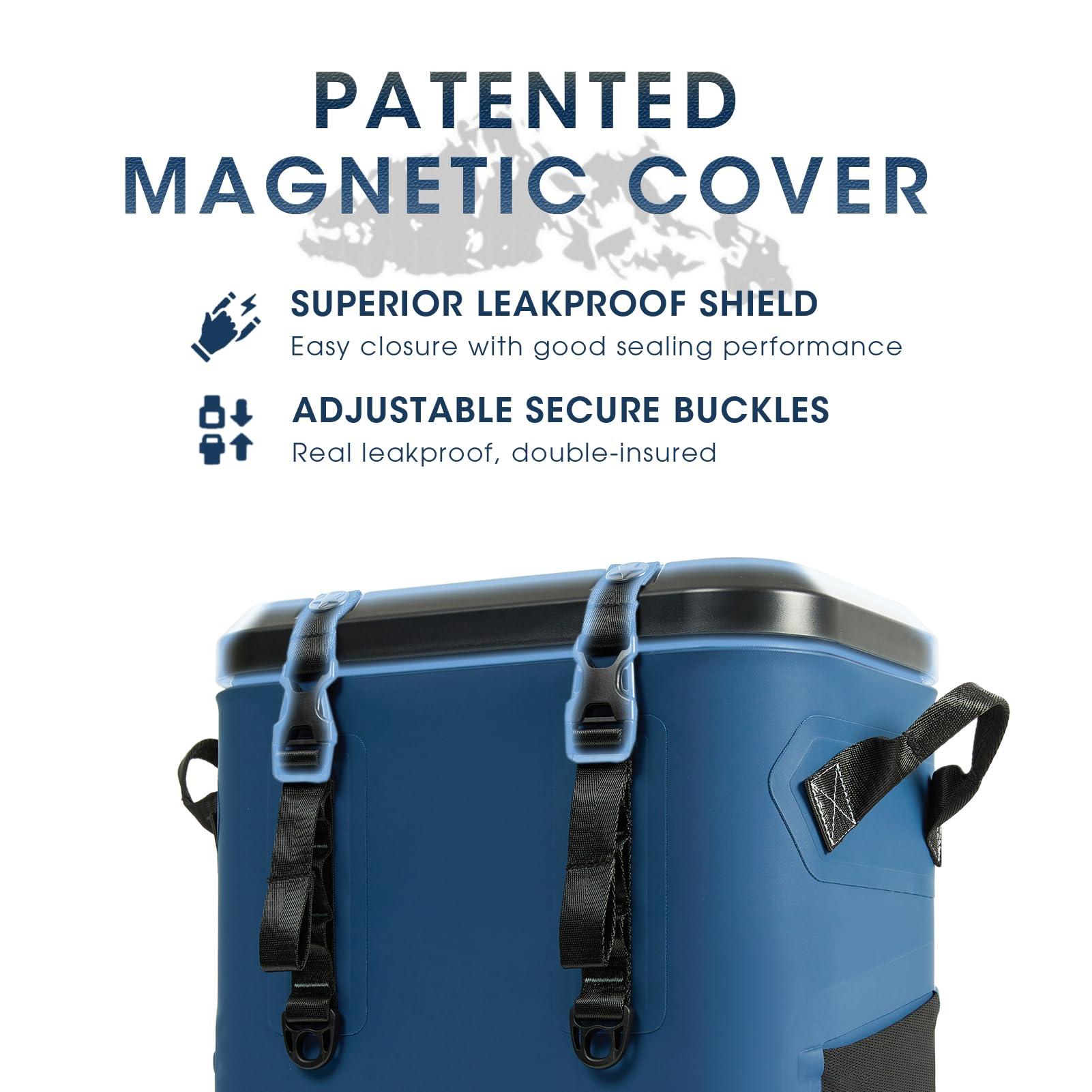 COLD BOMB Cold Bomb Magnetic Backpack Cooler Bag, Cold Retention Soft Coolers 30 Can Insulated Soft Sided Cooler with Waterproof Bag