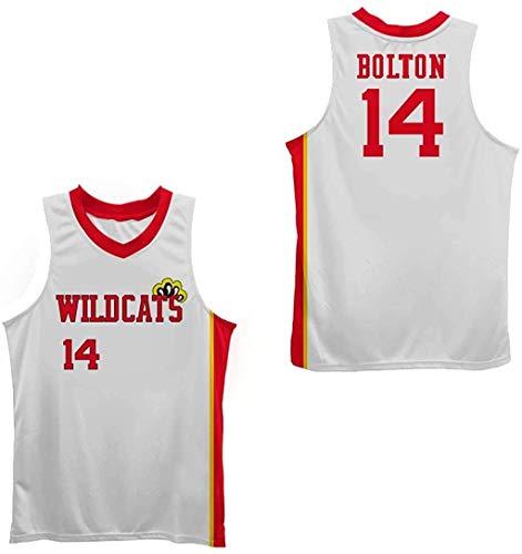 BORIZCUSTOMS Zac E Troy Bolton 14 East High School Wildcats Claws White Stitch Basketball Jersey (34)