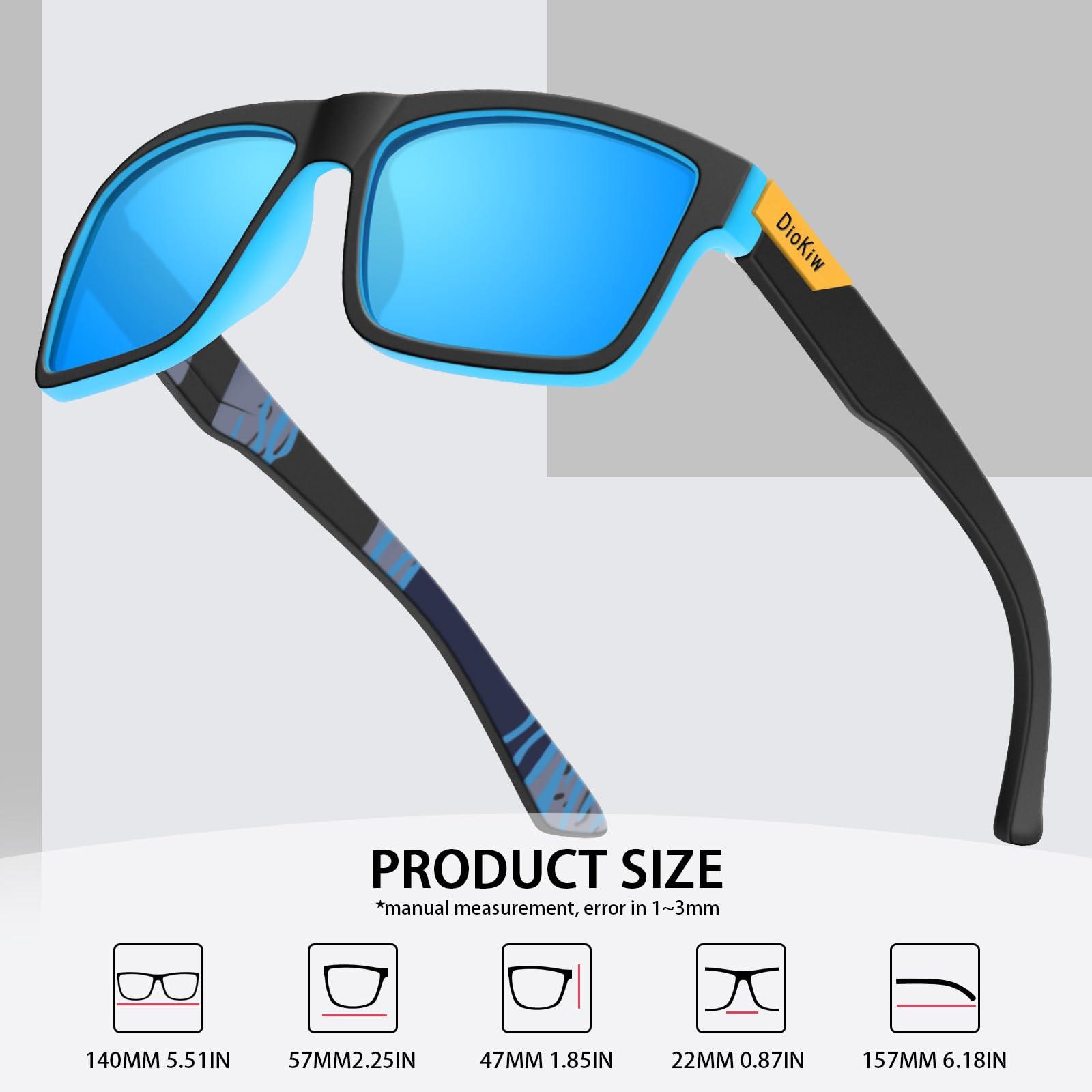 DioKiw DioKiw Polarized Sunglasses for Men Sporty Style Design Driving Travel Sun Glasses Lightweight Square Frame UV Protection Goggles