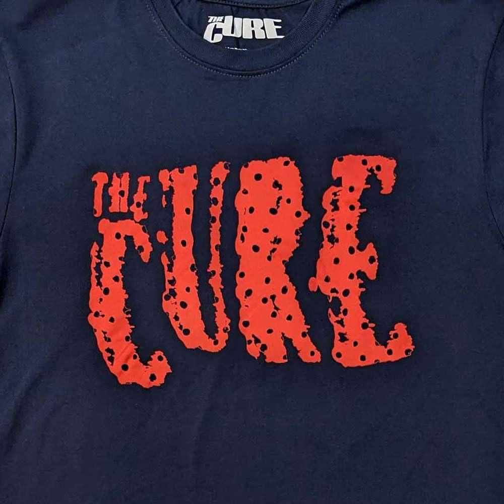 Rock Off officially licensed products The Cure T Shirt Band Logo Official Unisex Navy Blue Size XL
