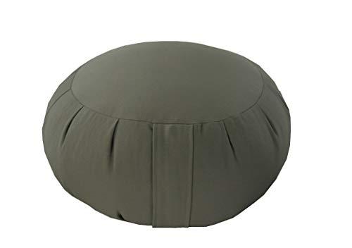 ZafuStore Buckwheat Zafu and Large Zabuton Meditation Cushion Set (2pc), Olive
