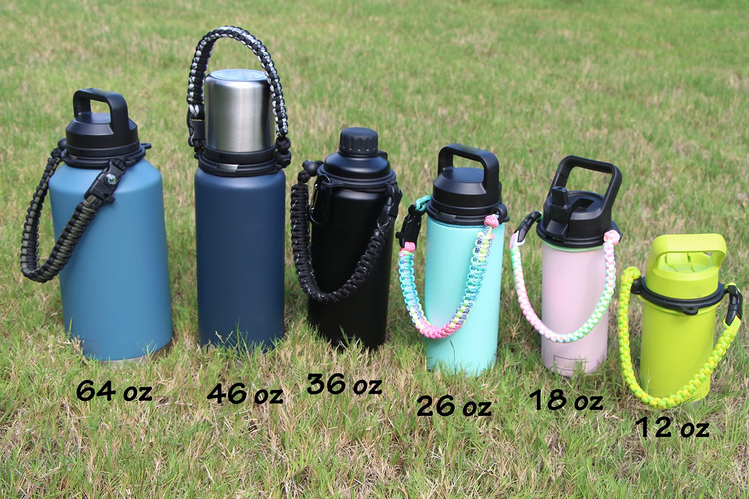 One MissionX One MissionX Paracord Handle Compatible with Yeti Rambler 36oz 26oz 18oz 12oz 46oz Water Bottles, Durable Carrier Strap - Holder(Ocean Blue)