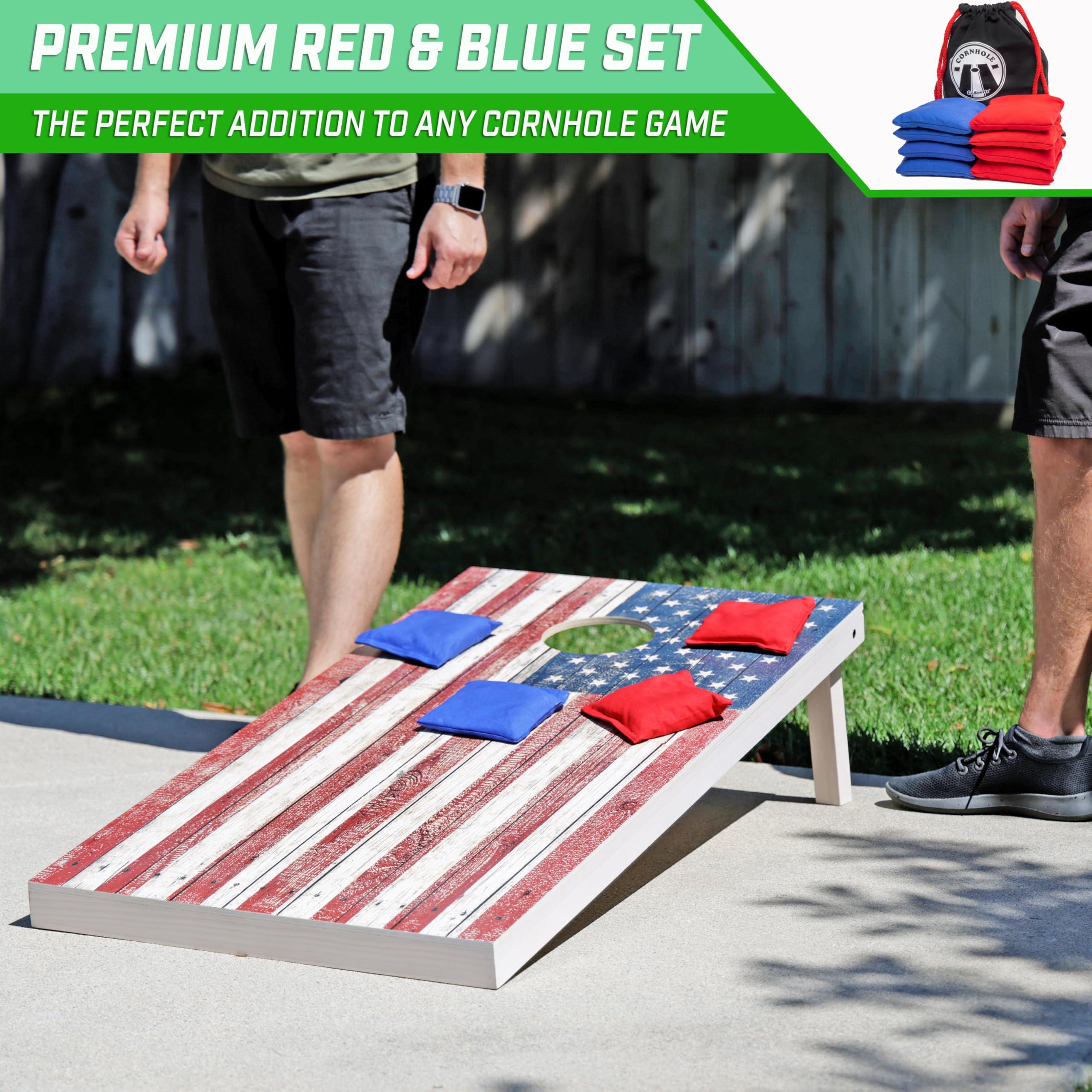 GoSports GoSports Official Regulation Cornhole Bean Bags Set (8 All Weather Bags) - Red and Blue