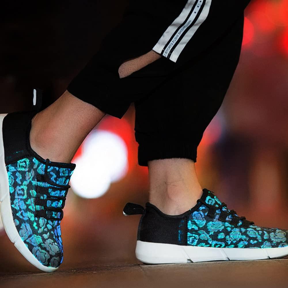 Padgene Padgene Women's Men's LED Lights Up Shoes Unisex Luminous Flashing Trainers USB Charging Lace Up Couples Dancing Shoes