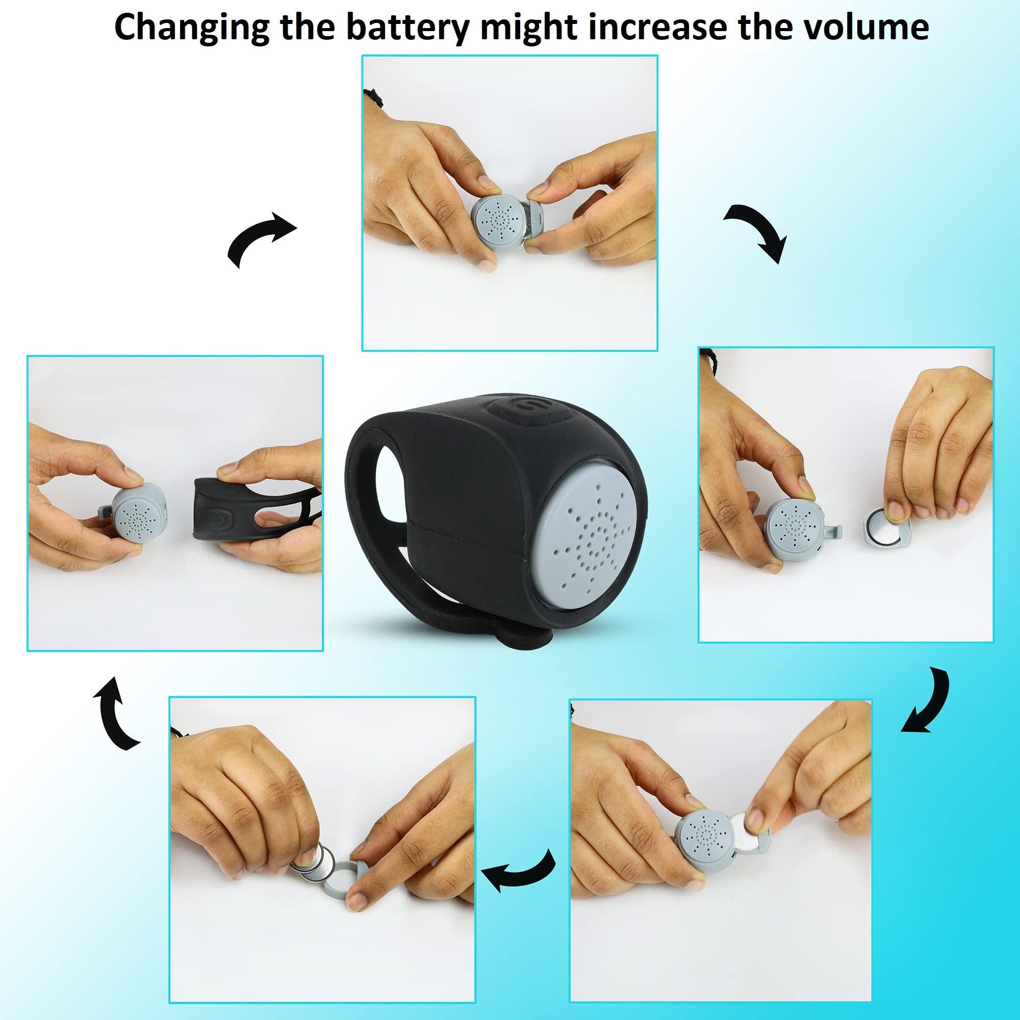 Ryders Recreation Electric Bike Horn - 95DB Waterproof Bicycle Bell for Mountain and Road Bikes Scooters Handlebar, Cycling Bell for Adults and Kids Bikes