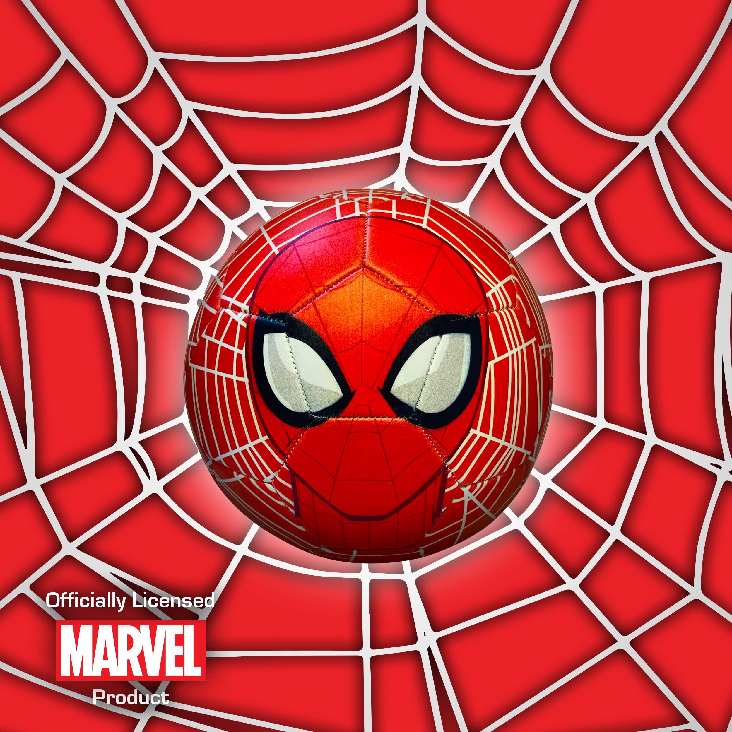 Capelli Sport Capelli Sport Marvel Spider-Man Soccer Ball, Mask and Webs Design Youth Kids Futbol, Multi, Size 5, Red Combo