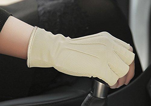 Ylucky Ylucky Lightweight Summer Fingerless Gloves Men Women UV Sun Protection Driving Cotton Gloves Nonslip Touchscreen Gloves