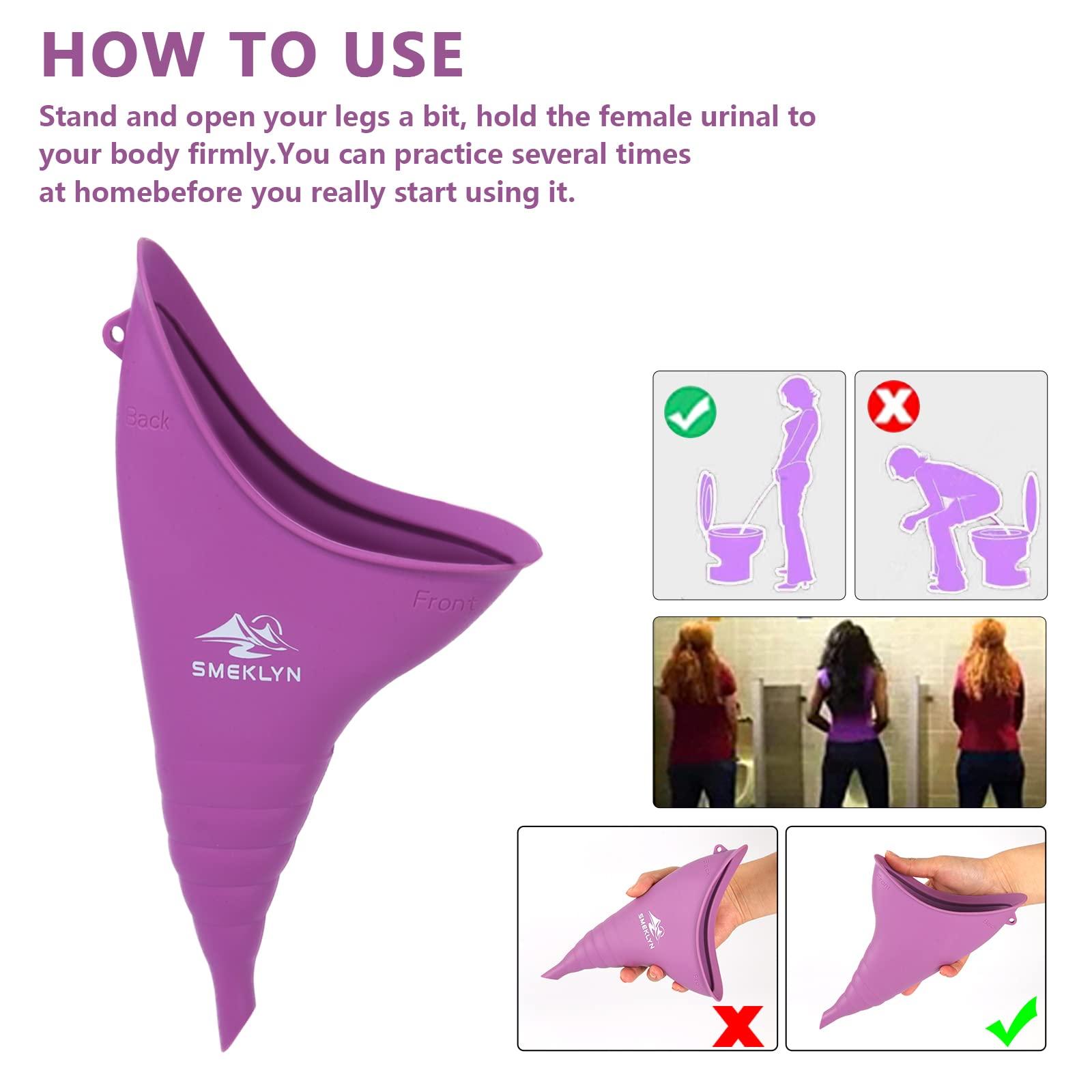 SMEKLYN SMEKLYN Female Urination Device Women Pee Funnel Reusable Silicone Urine Cup Female Urinal Post Surgery Pee Standing Up Perfect for Camping Hiking Travel Road Trip Accessories-Plus Size