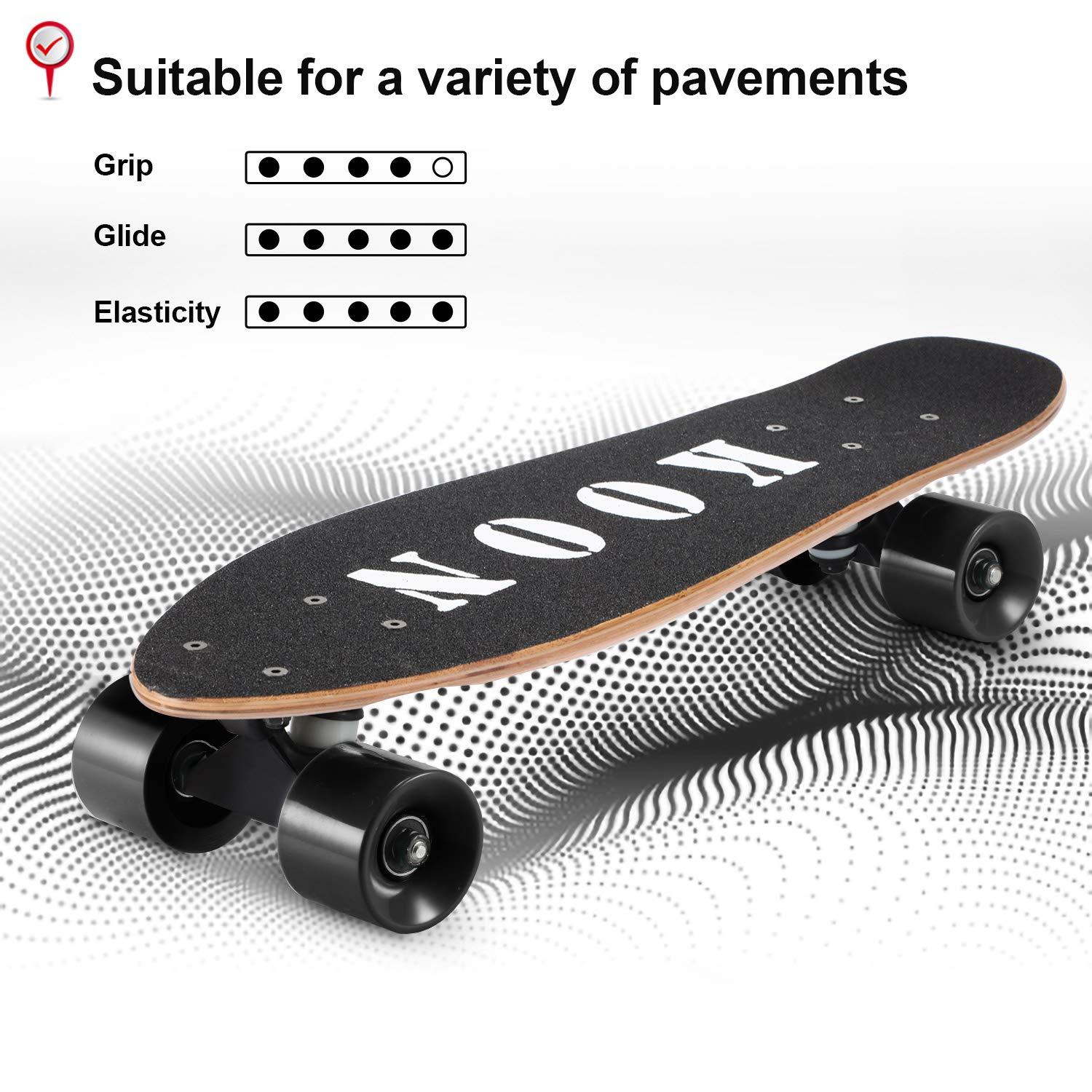 KO-ON KO-ON Skateboard Complete Skateboards 27 Inch Mini Cruiser Skateboards for Beginners Kids Boys and Girls (Check)