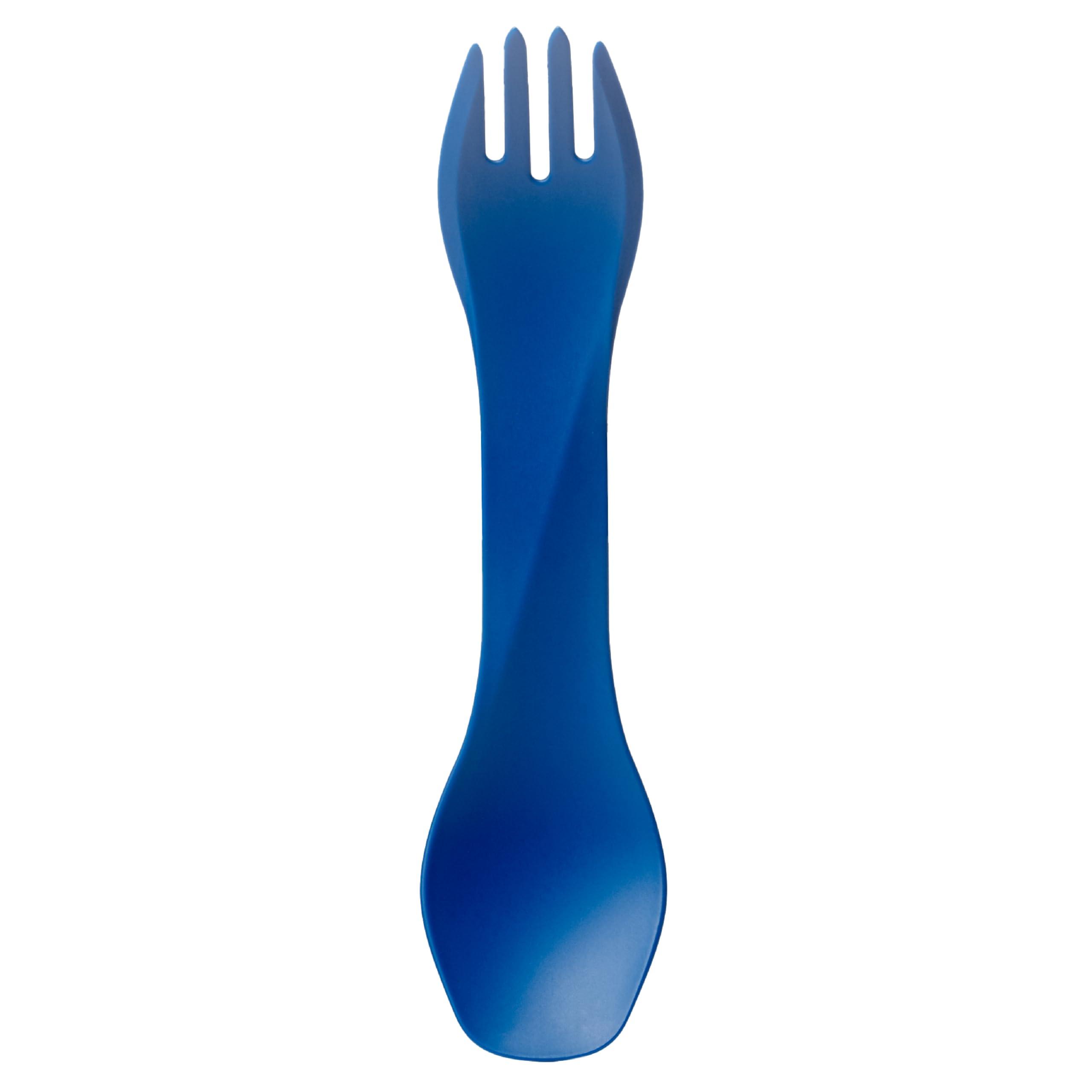 humangear humangear GoBites Uno | Travel & Camping Utensils | Portable & Convertible Dining Ware | Multi-Functional Spork, Blue