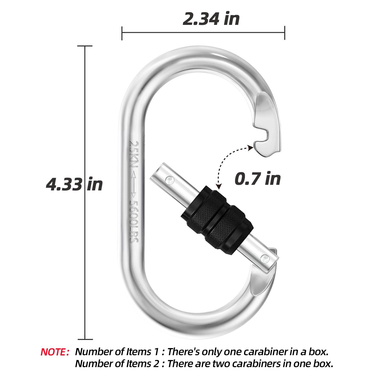 EZYA EZYA Carabiner Clips Heavy Duty 25KN/5600LB - 4.3\" Large Caribiniers for Hammocks, Rigging, Gym, Yoga - Steel Caribeana