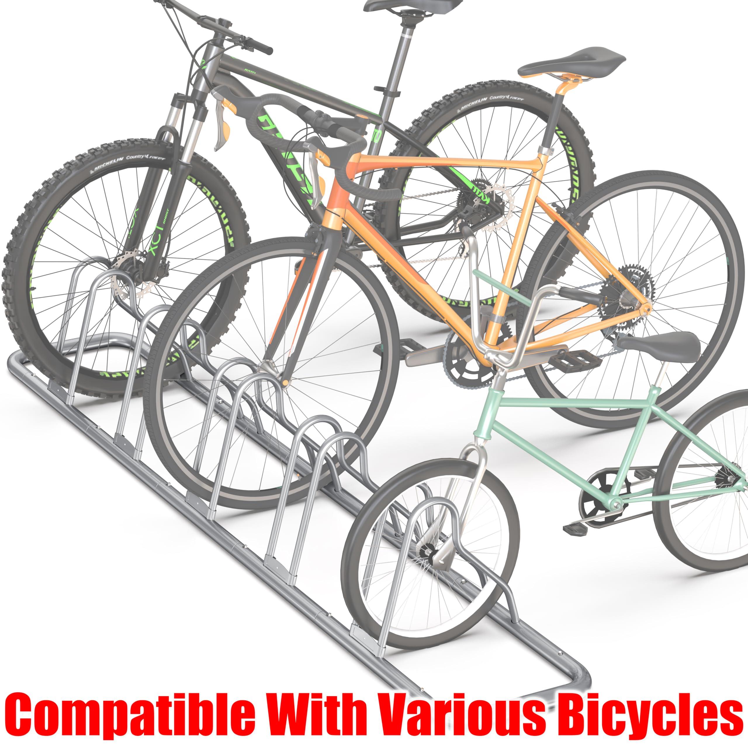 Simple Houseware Simple Houseware 5 Bike Bicycle Floor Parking Adjustable Storage Stand, Silver