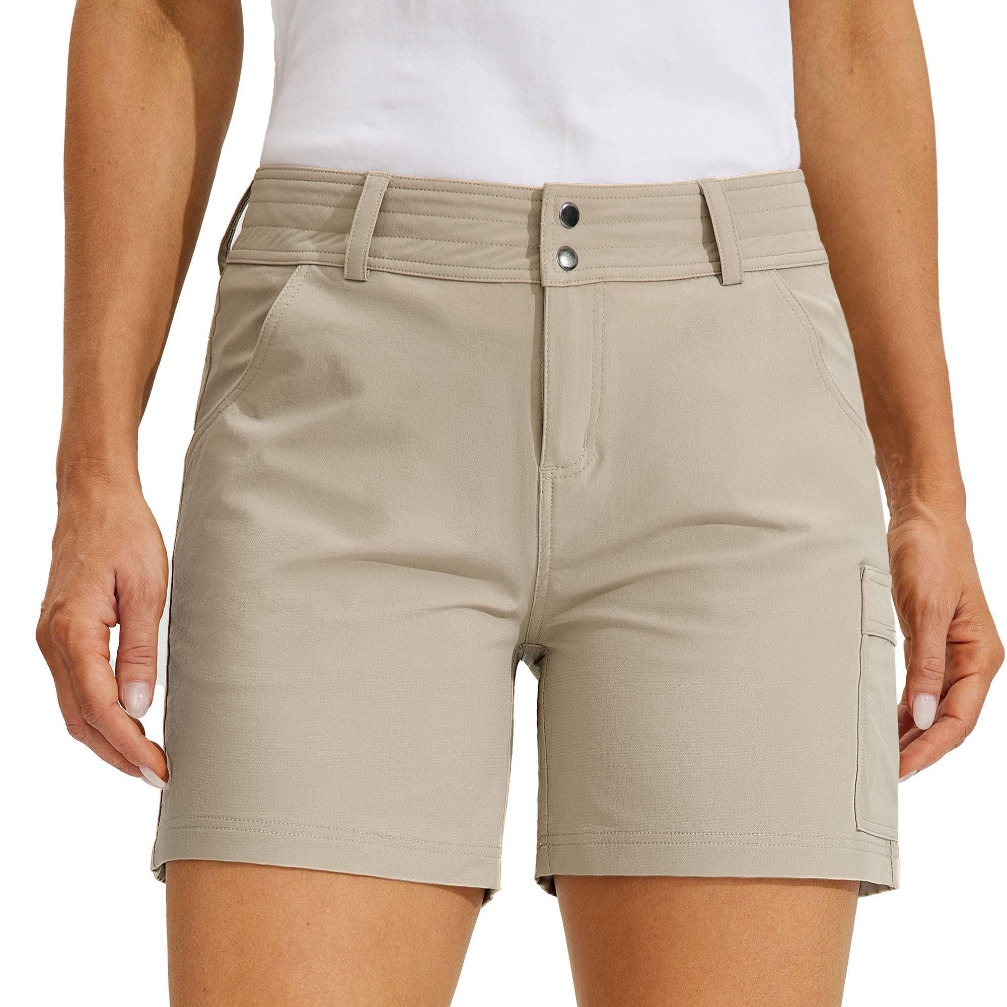 Willit Willit Women\'s Golf Shorts Hiking Cargo Shorts Quick Dry Athletic Casual Summer Shorts with Pockets 5\" Khaki 8