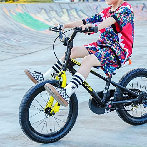 RoyalBaby Royalbaby EZ Kids Bike, 18 Inch Balance Pedal Convertable Bicycle, Easy Learn Balancing to Biking Boys Girls Ages 4-7 Years Beginners, 18" Wheel Black