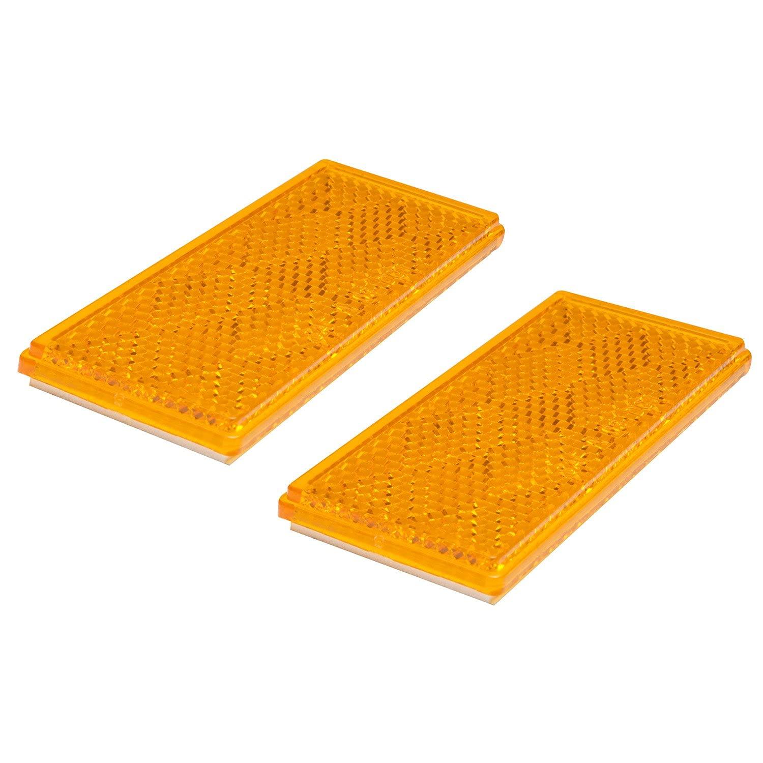 Shoreline Marine Shoreline Marine Self-Adhesive Rectangle Reflector Amber, 2 Count (Pack of 1)