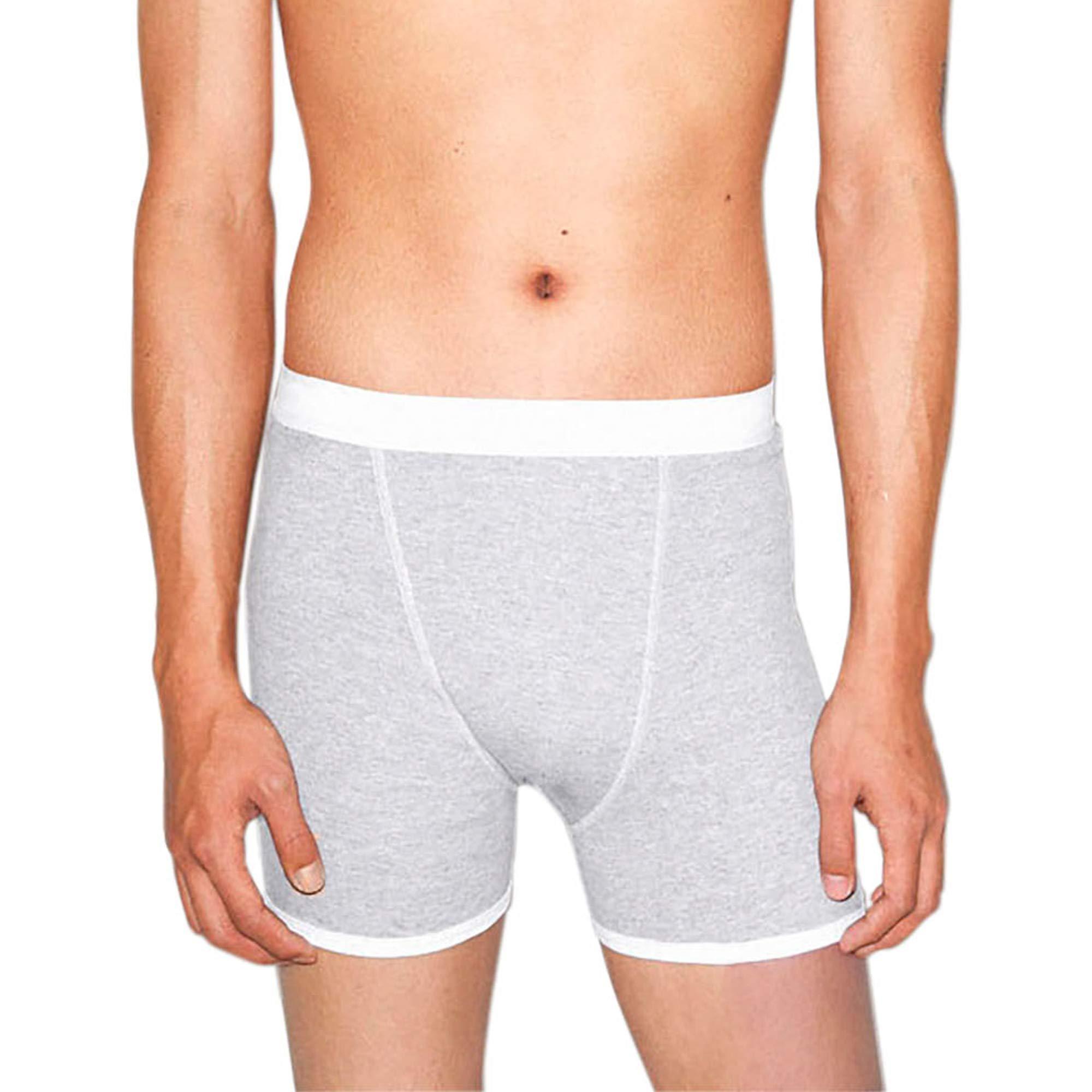 American Apparel American Apparel Men's Baby Rib Boxer Brief, Heather Grey, Small