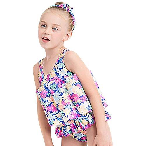 FYMNSI Kids Baby Floatation Swimsuit with Adjustable Buoyancy Float Suit Swim Vest One Piece Floating Swimwear for Boys Girls Toddler Learn to Swimming Bathing Suit Beachwear Colorful Floral 3-4T