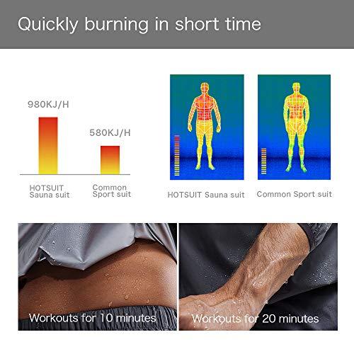 HOTSUIT HOTSUIT Men Sauna Suit Sweat Suits Durable Gym Exercise Workout Jacket, Black, 5XL